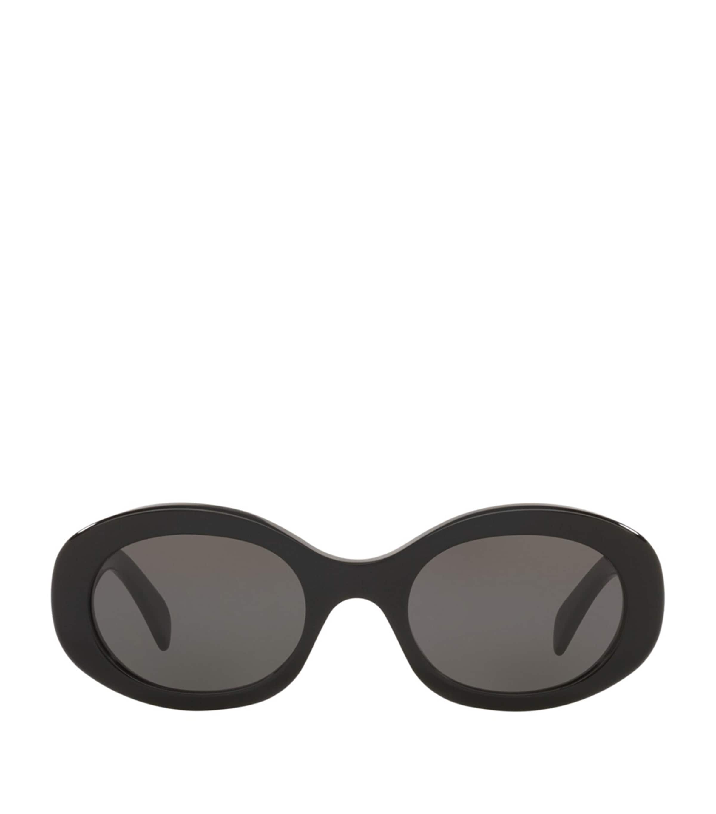 Celine Triomphe Smoke Oval Ladies Sunglasses Cl40292u 01a 54 In Black