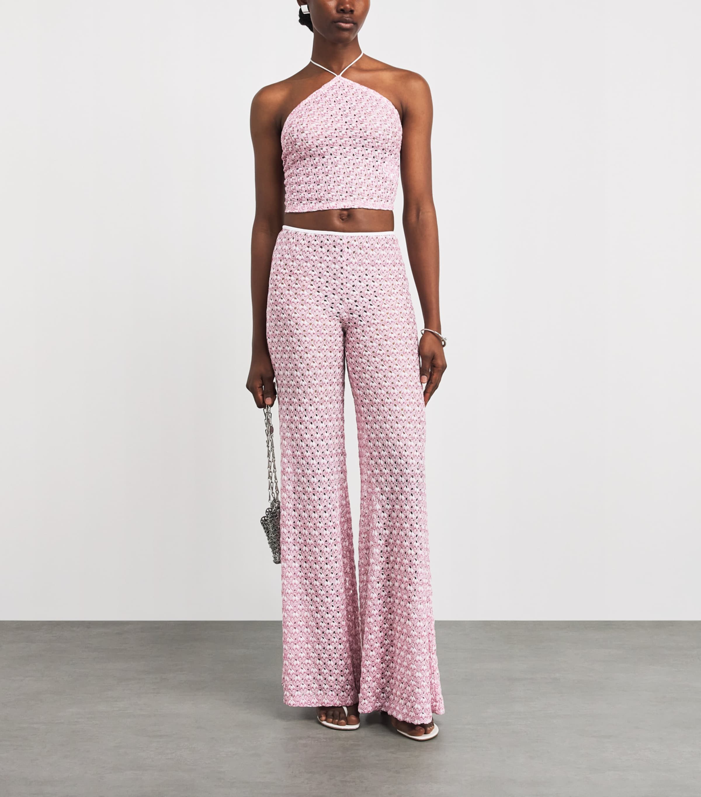 Missoni Womens Metallic Halterneck Top Pink Image 2