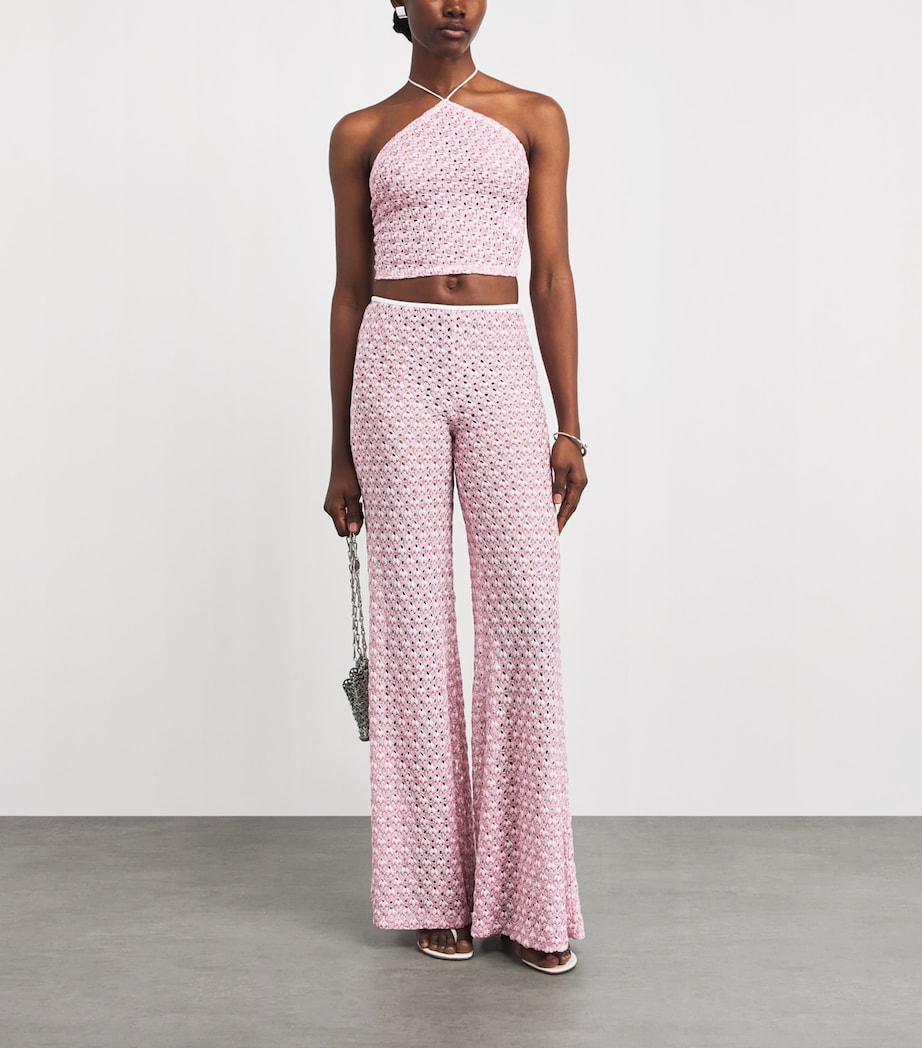 Missoni Womens Metallic Halterneck Top Pink Image 2