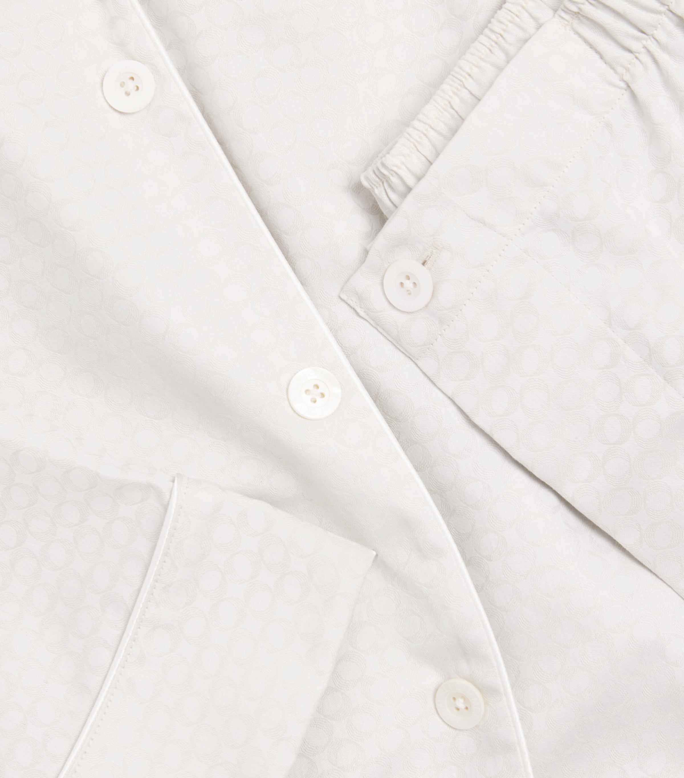 Zimmerli Mens Luxury Jacquard Pyjama Set Sphere Beige Image 6