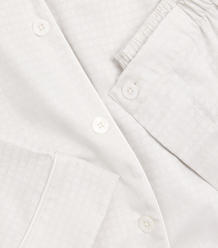 Zimmerli Mens Luxury Jacquard Pyjama Set Sphere Beige Image 6