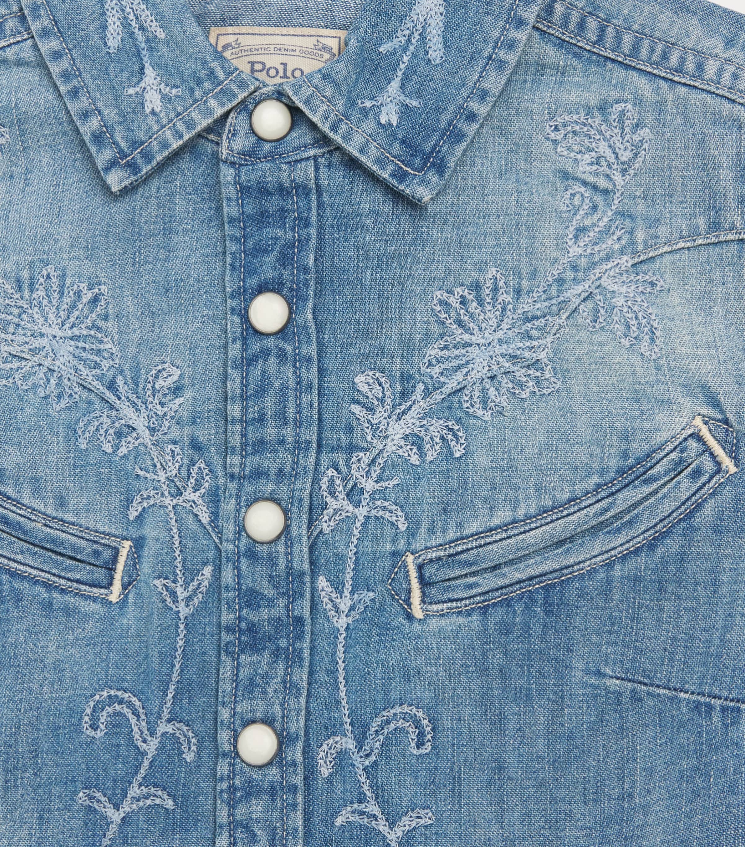 Ralph Lauren Kids Western Denim Dress (7-16 Years) Abiline Wash Image 3