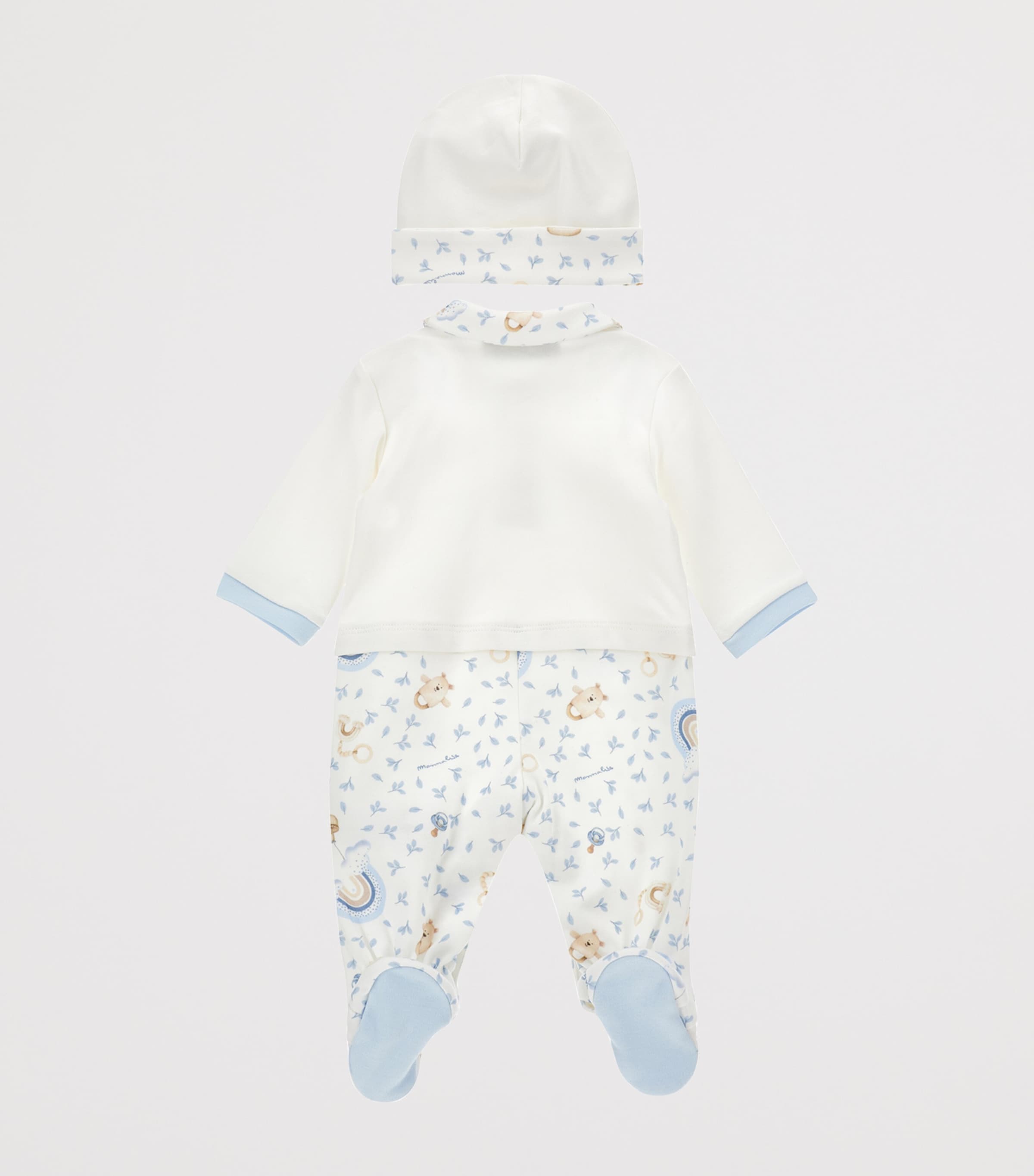 Rainbow Bear Top, Trousers and Hat Set (1-9 Months) PANNA+NUVOLA Image 2