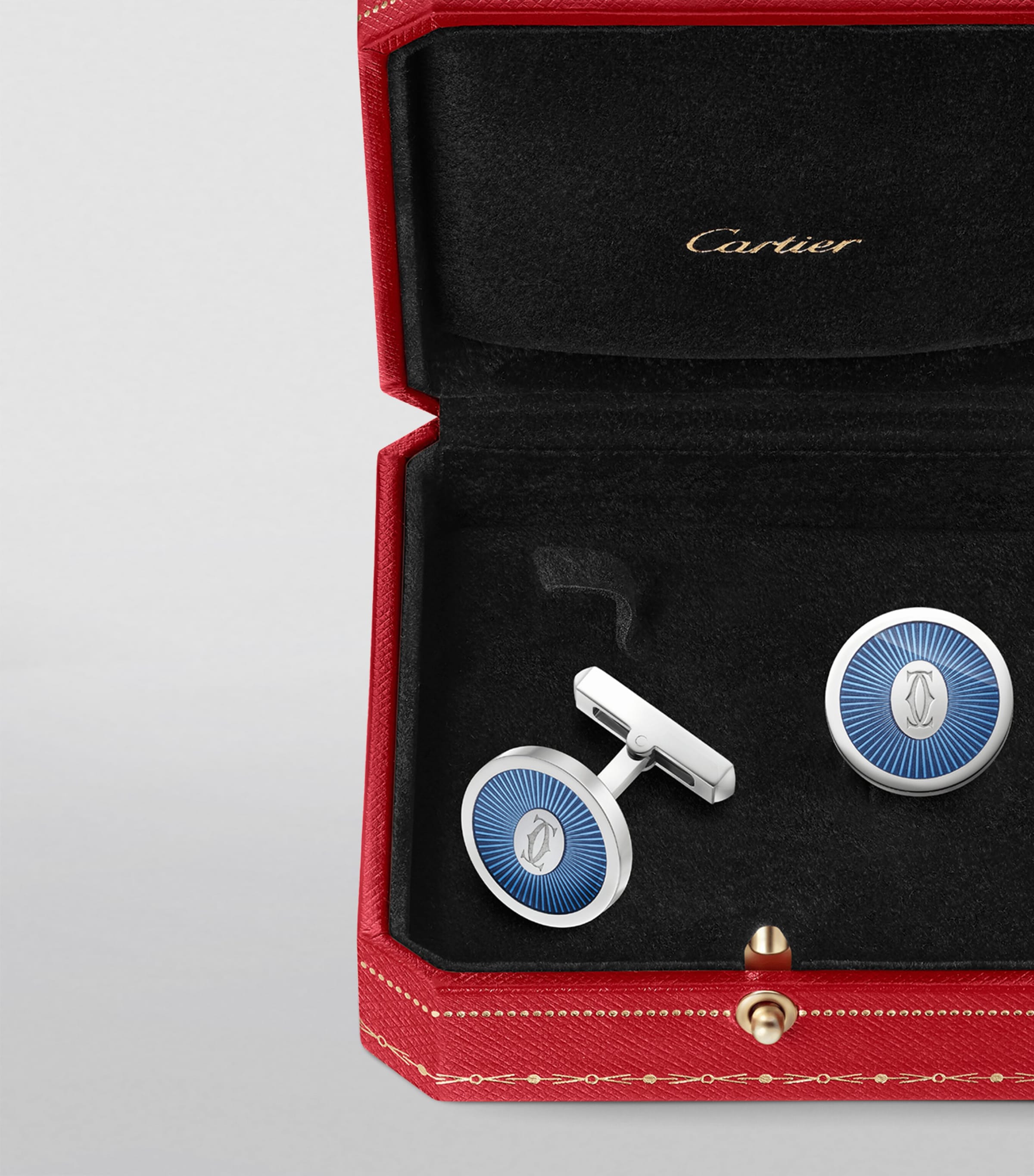 Sterling Silver Double C de Cartier Cufflinks METAL Image 6