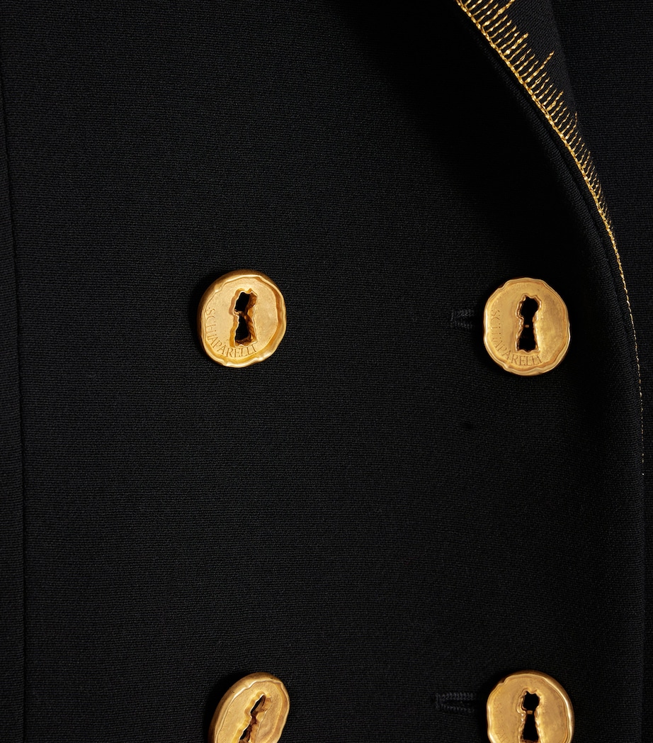 Schiaparelli Womens Measuring Tape Coat Black Image 5