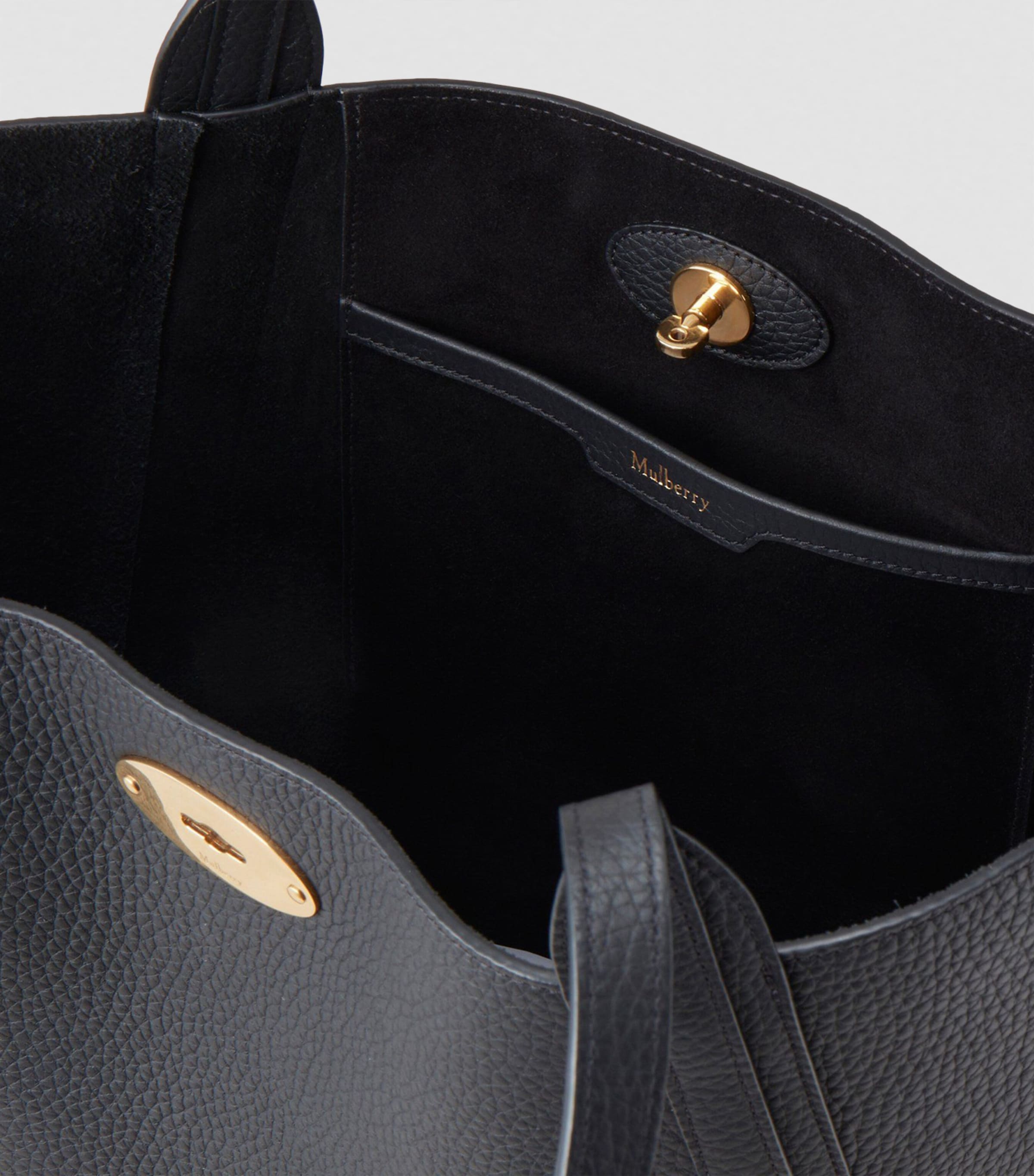 Leather North South Bayswater Tote Bag BLACK Image 4