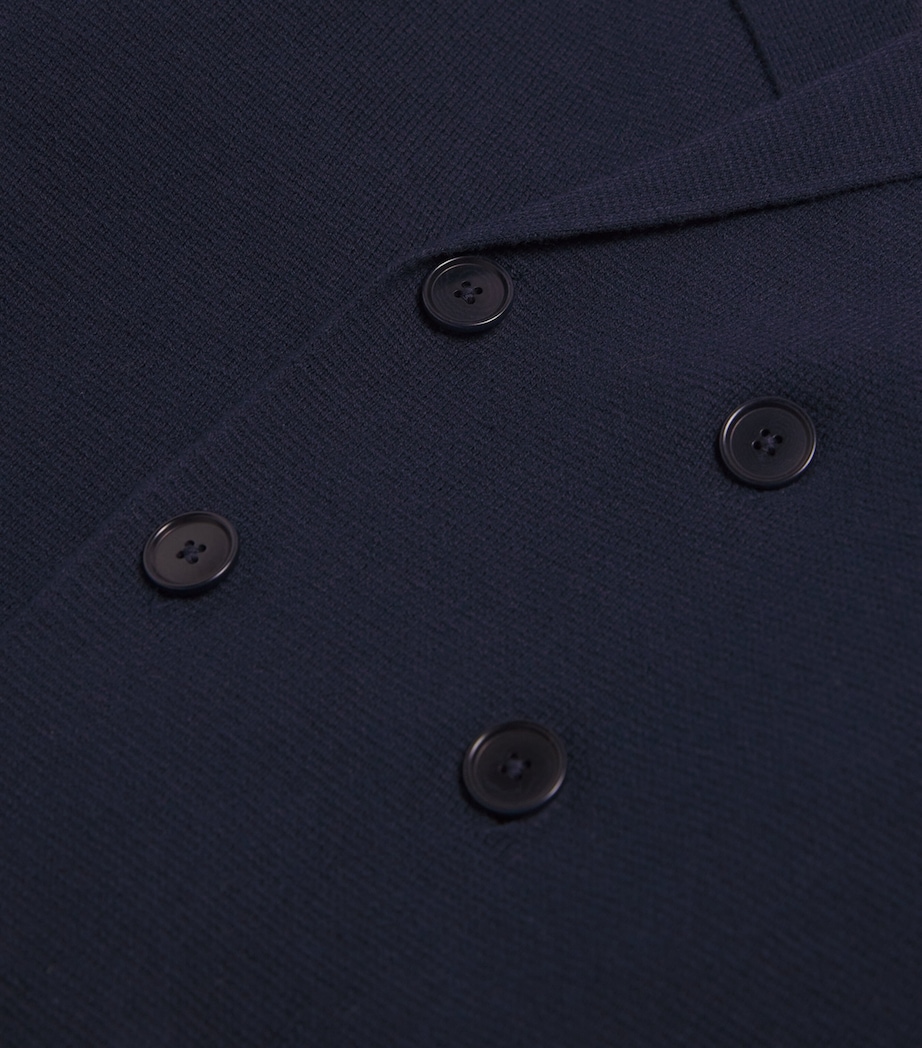 Cotton Double-Breasted Cardigan (3-12 Years) 495 BLUE Image 4