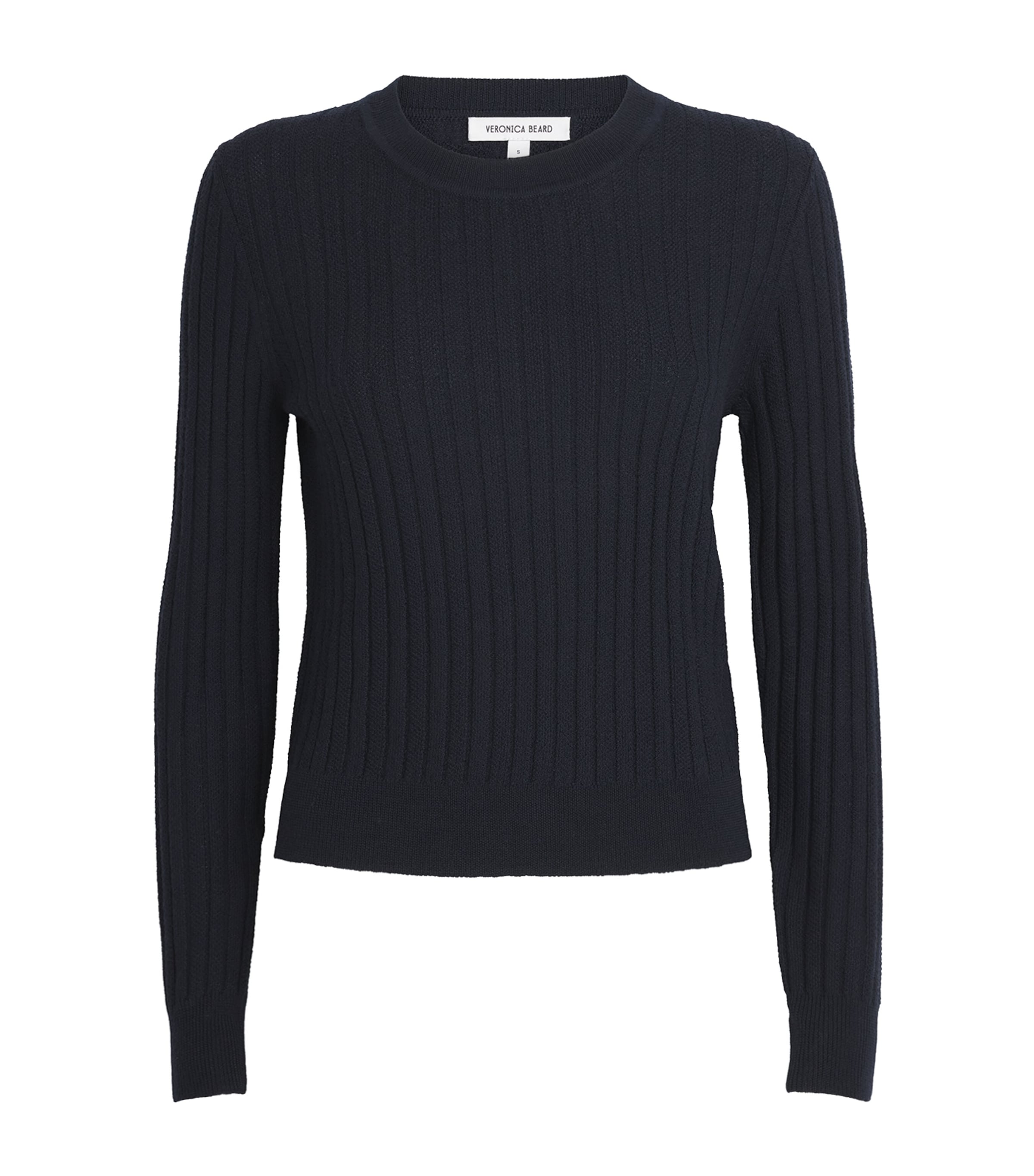 Veronica Beard Wool Ribbed Cheval Sweater In Blue