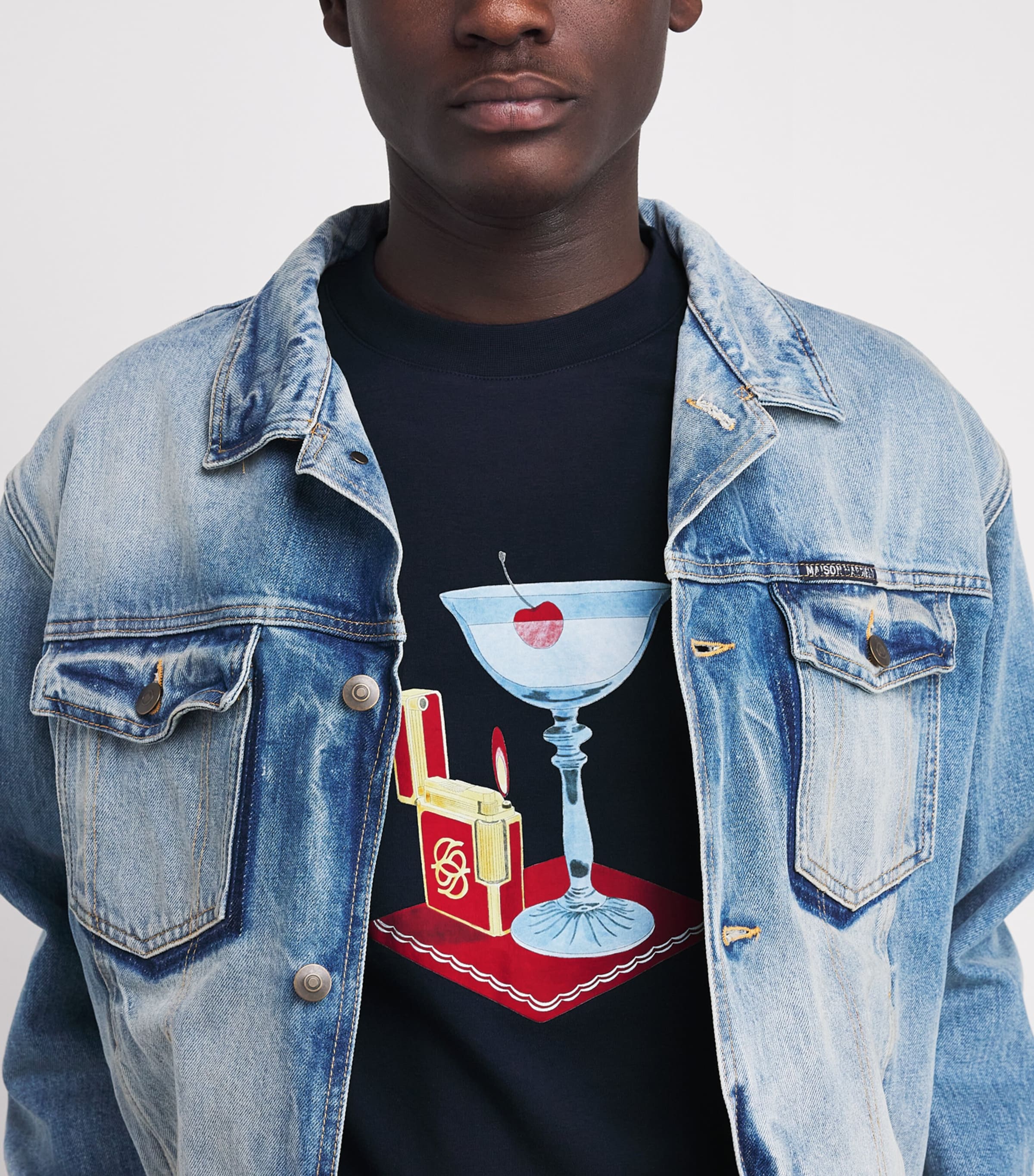 Cotton Printed T-Shirt NAVY Image 6