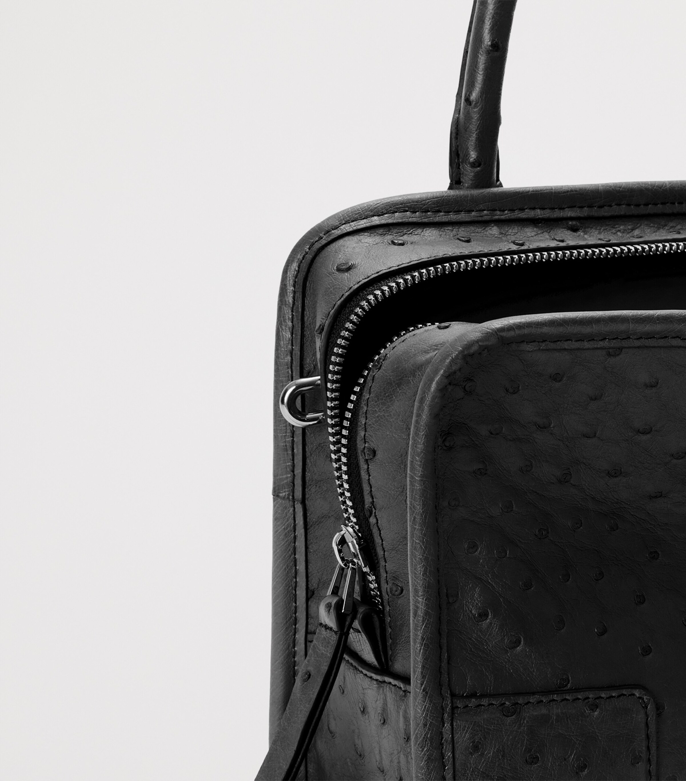 LOEWE Small Ostrich Leather Amazona 180 Top-Handle Bag Black Image 16