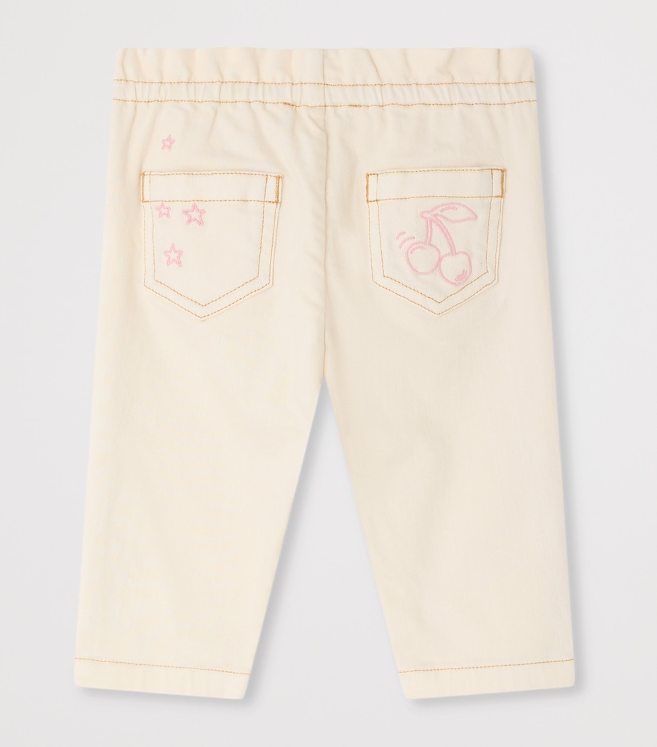 Bonpoint Embroidered Trousers (6-12 Months) Ecru Image 2