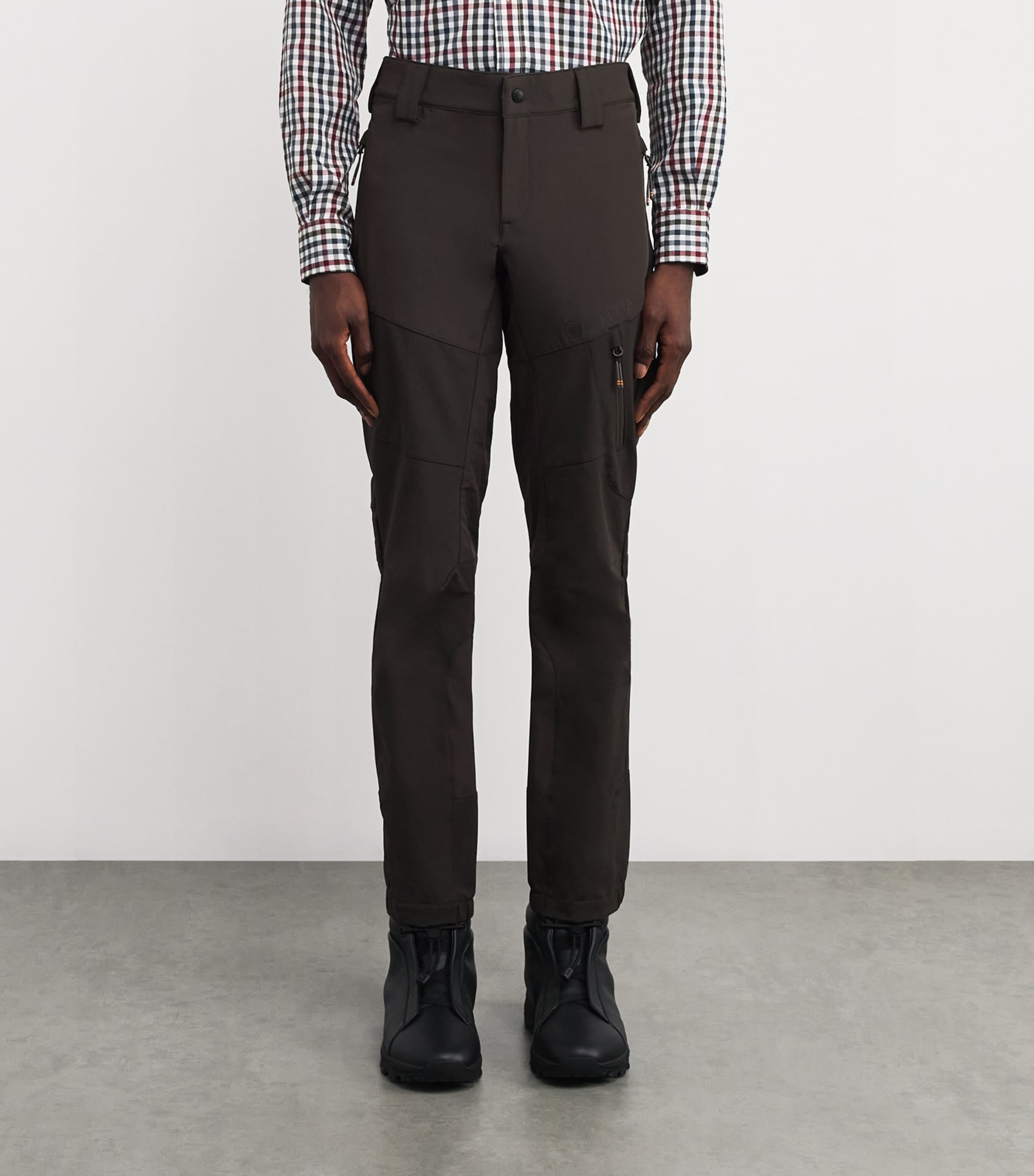 Merino Wool Half-Zip Sweater 08AA:BROWN BARK Image 3