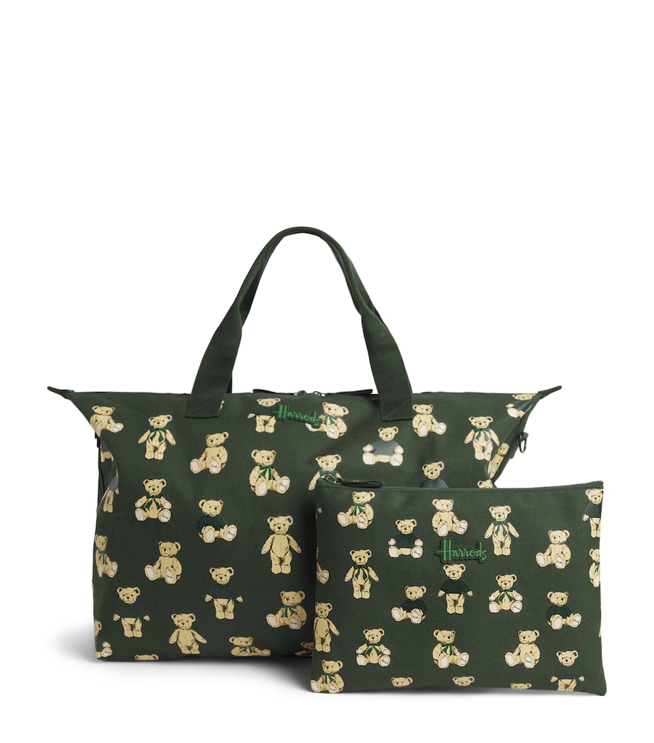 Harrods Henry Bear Packable Overnight Tote Bag Harrods Green Image 1