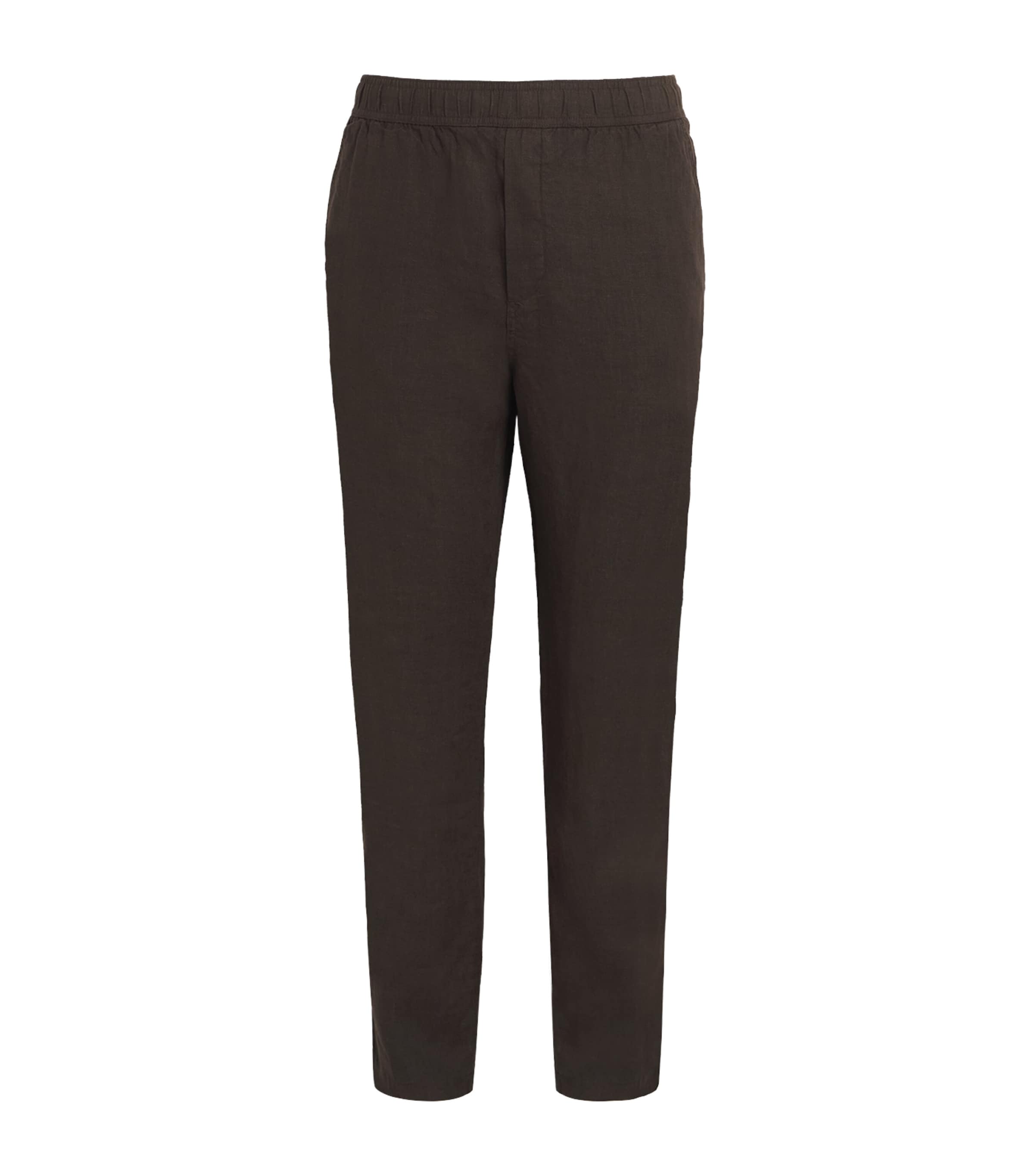 Samsøe Samsøe Mens Linen Sajabari Straight Trousers Turkish Coffee Image 1