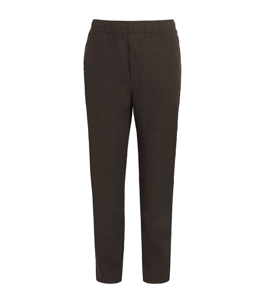 Samsøe Samsøe Mens Linen Sajabari Straight Trousers Turkish Coffee Image 1