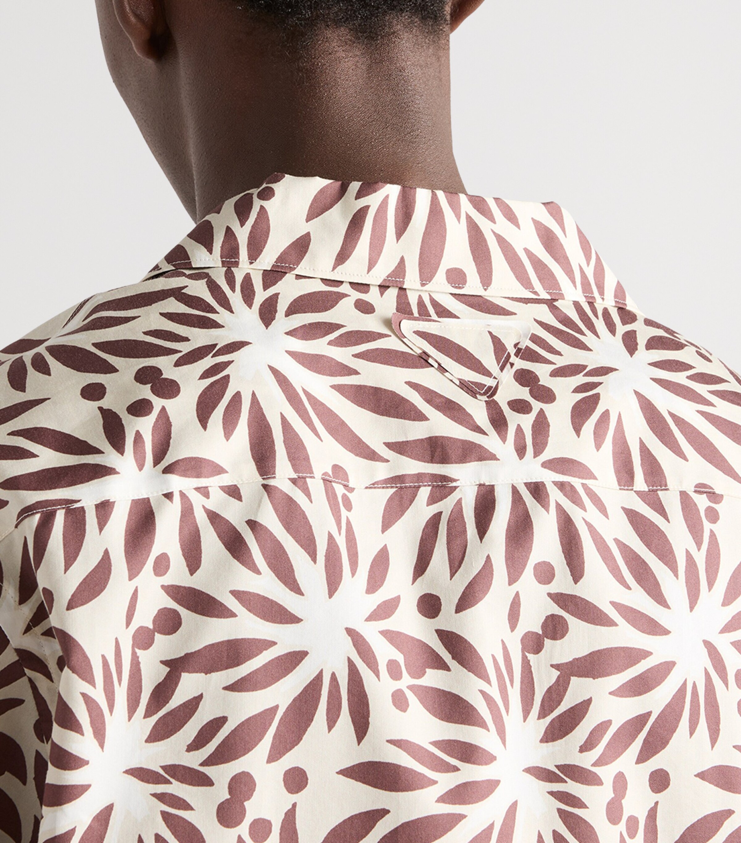Prada Mens Cotton-Silk Short-Sleeve Bowling Shirt Image 6