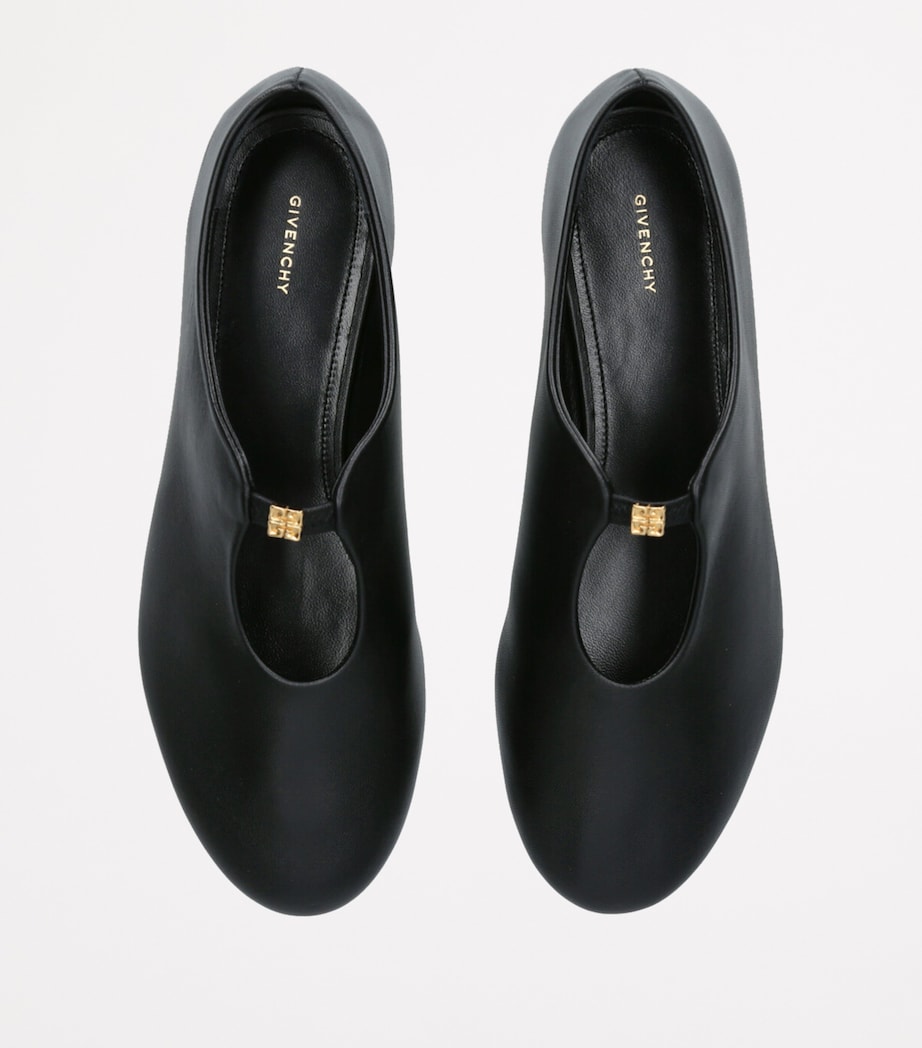 Leather 4G Liquid Ballet Flats BLACK Image 4