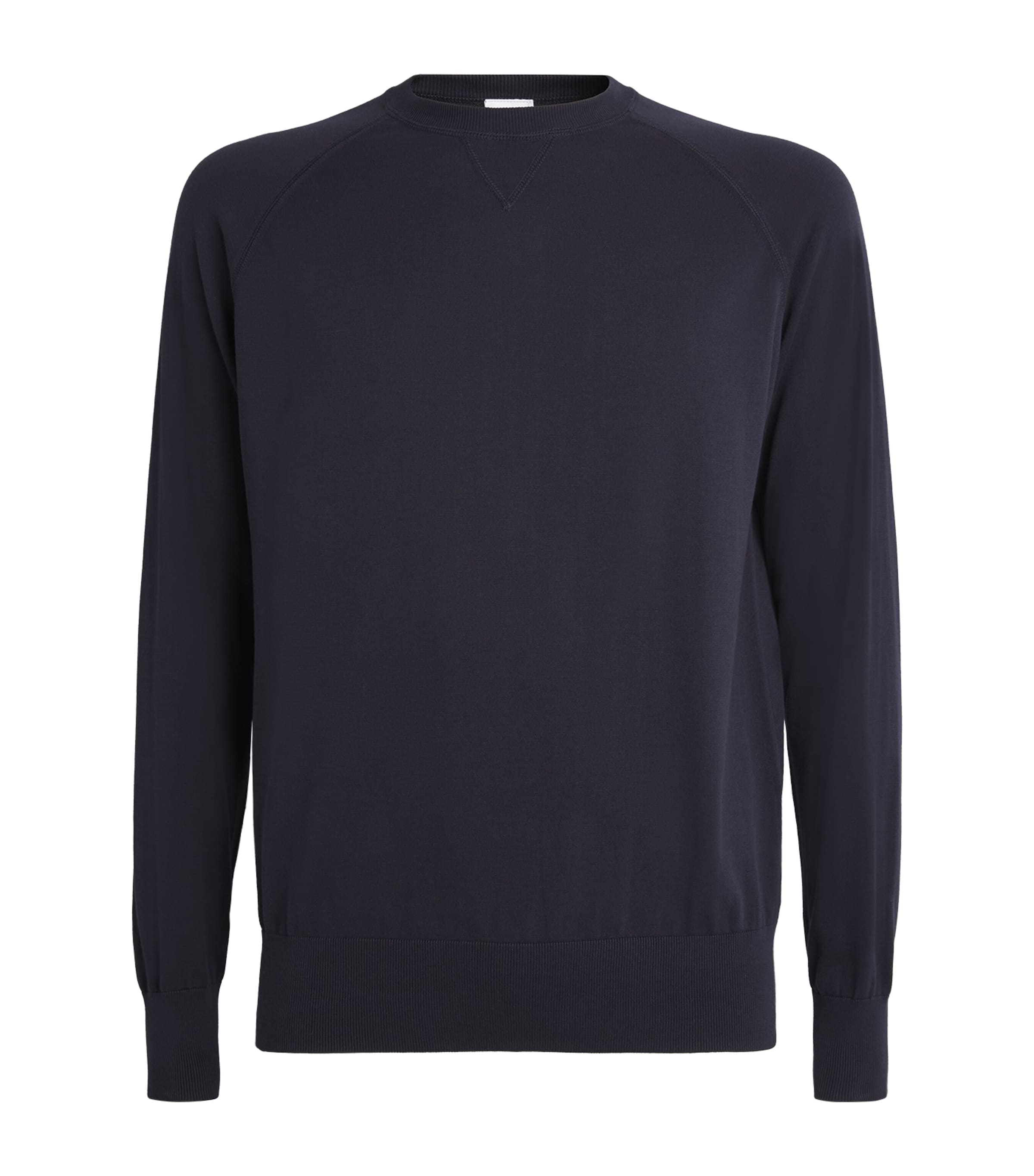 Shop Aspesi Cotton Crew-neck Sweater In Navy