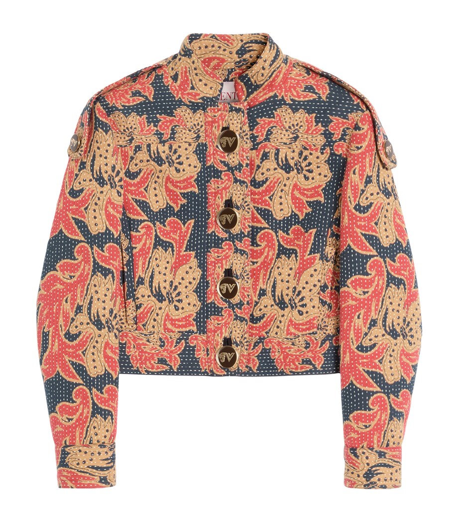 Cotton-Blend Floral Jacquard Jacket QPL Image 1