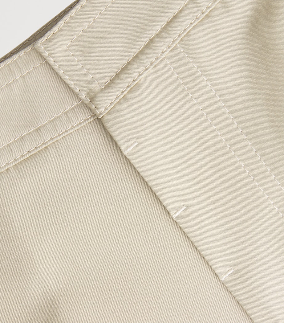 AMI Paris Mens Cotton Baggy Trousers Beige Taupe Image 6