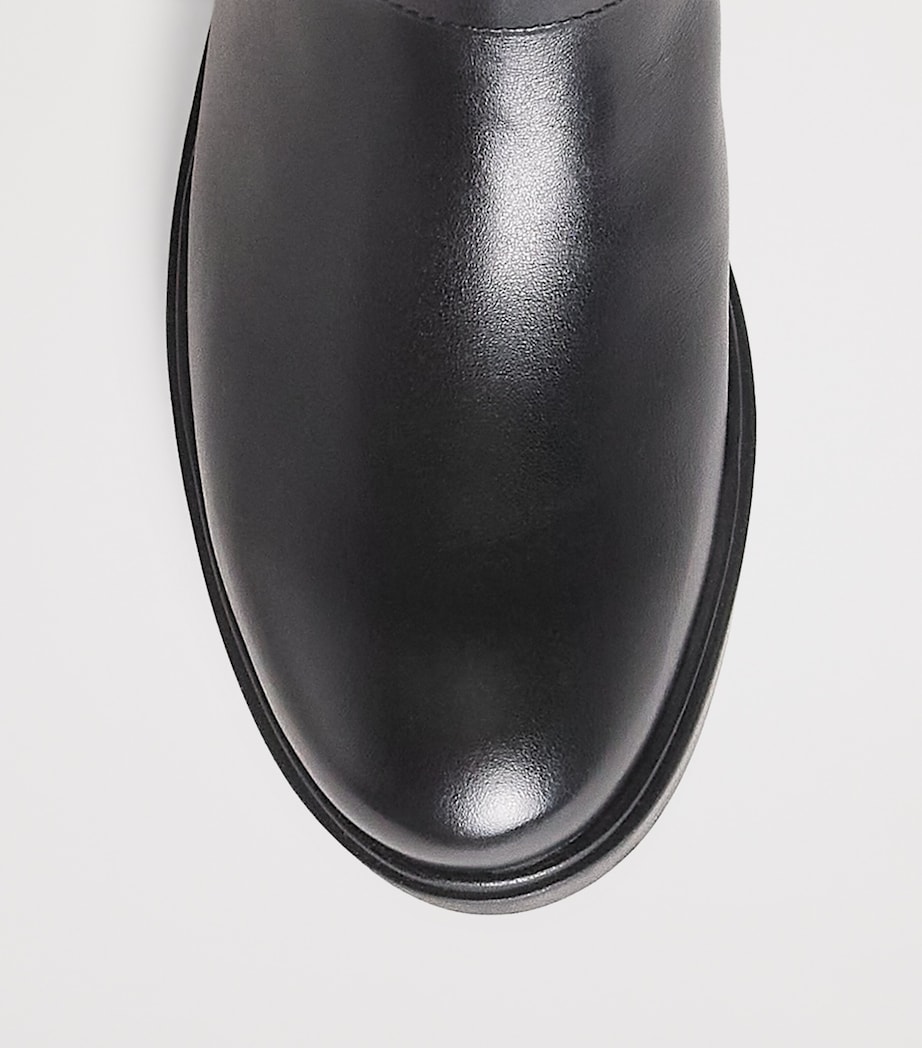 Leather Knee-High Biker Boots BLACK Image 5