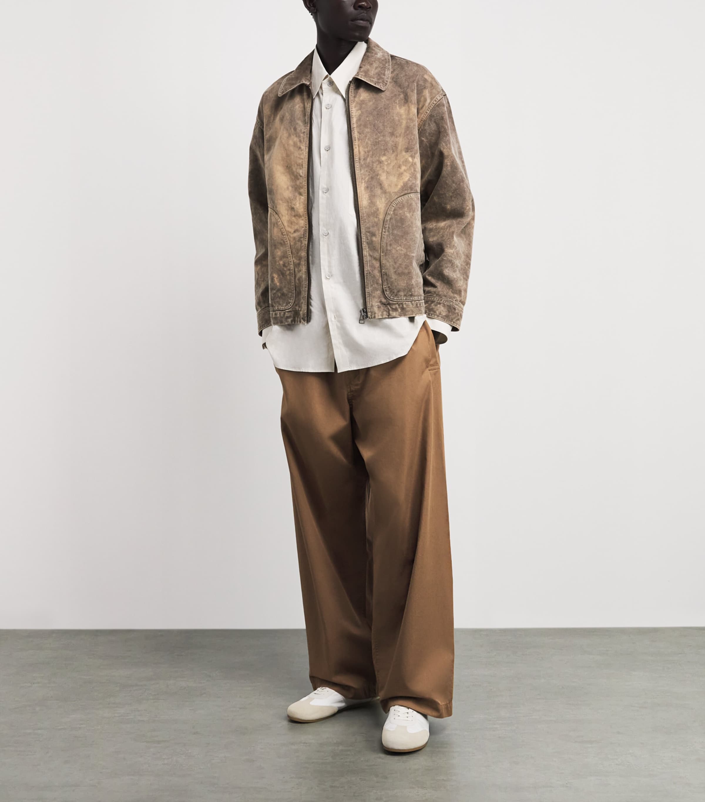 IM MEN Mens Cotton Elements Jacket Dark Beige Image 2