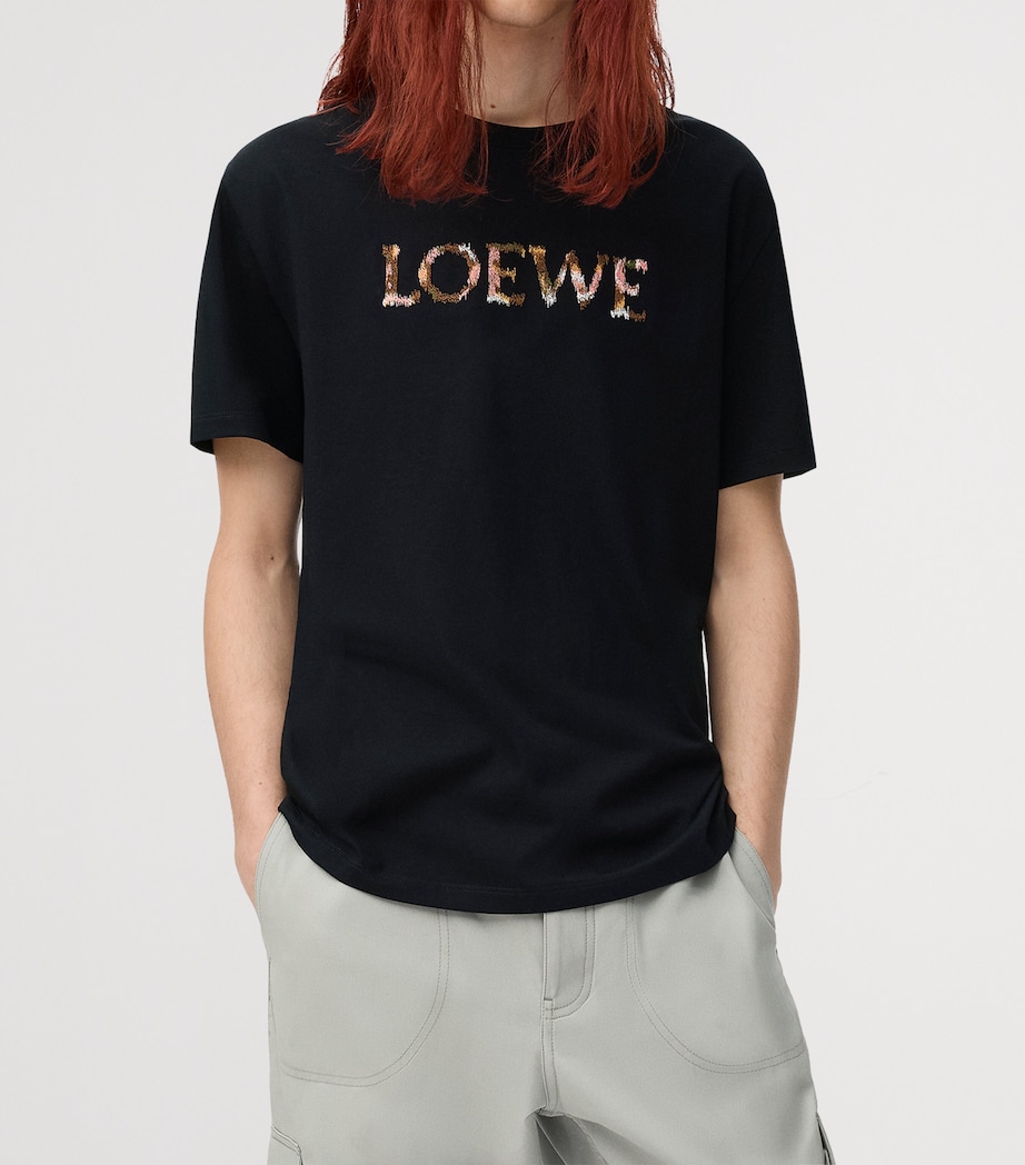 Cotton-Blend Logo T-Shirt BLACK Image 3