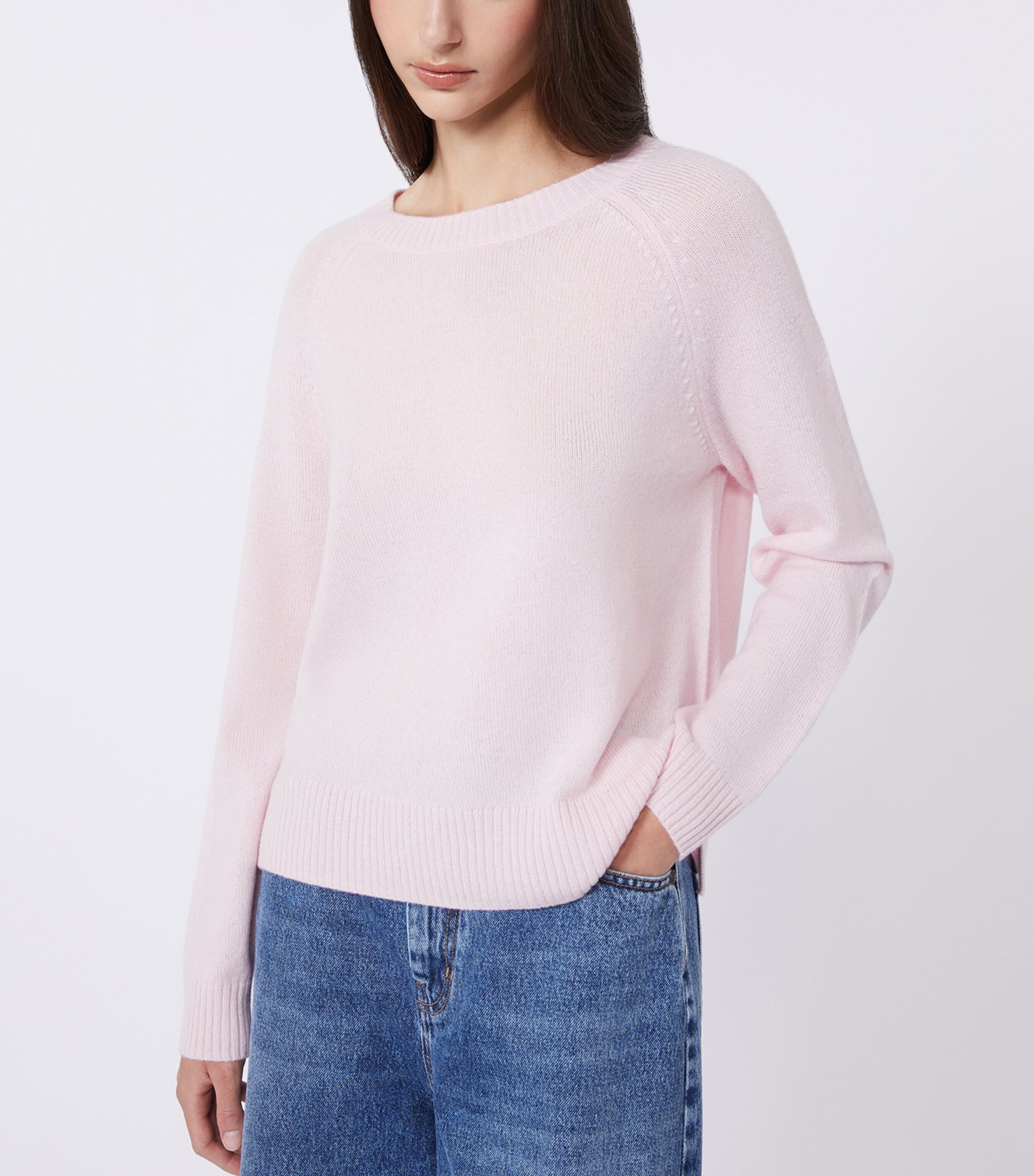 Weekend Max Mara Womens Cashmere Round-Neck Sweater Pink Image 4
