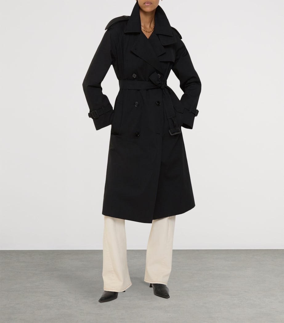 Burberry Womens Long Castleford Trench Coat Black Image 4