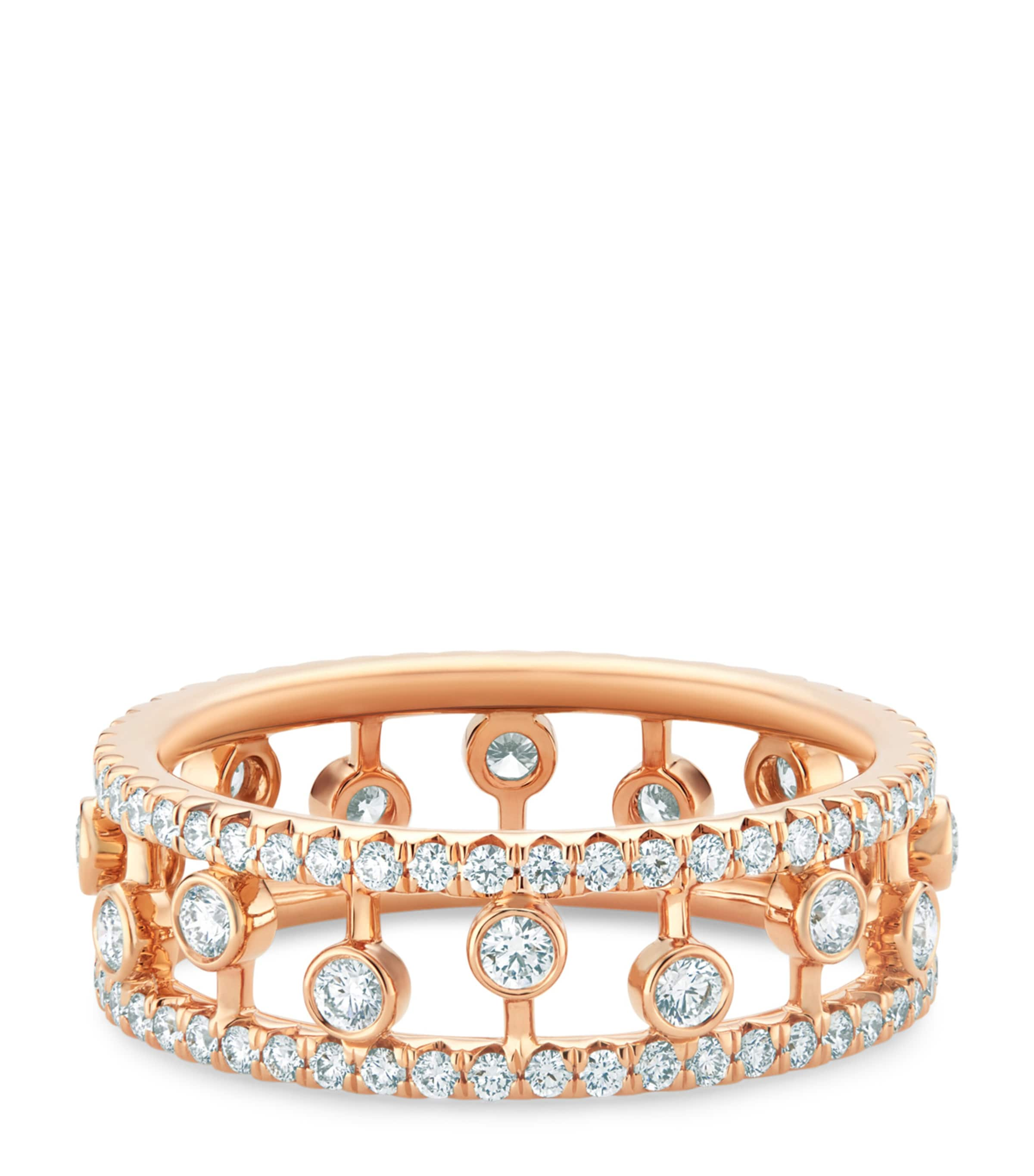 De Beers Rose Gold And Diamond Dewdrop Band