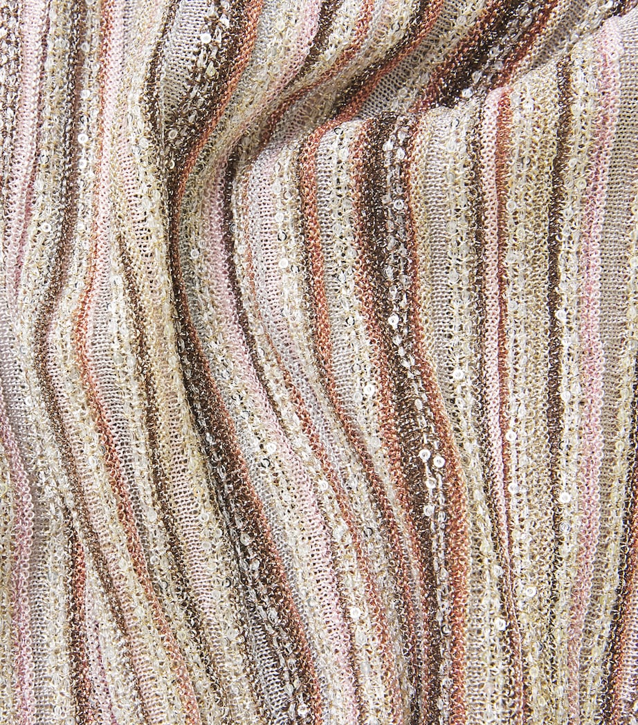 Missoni Womens Sequin Stripe Tank Top Pink Tones Image 6