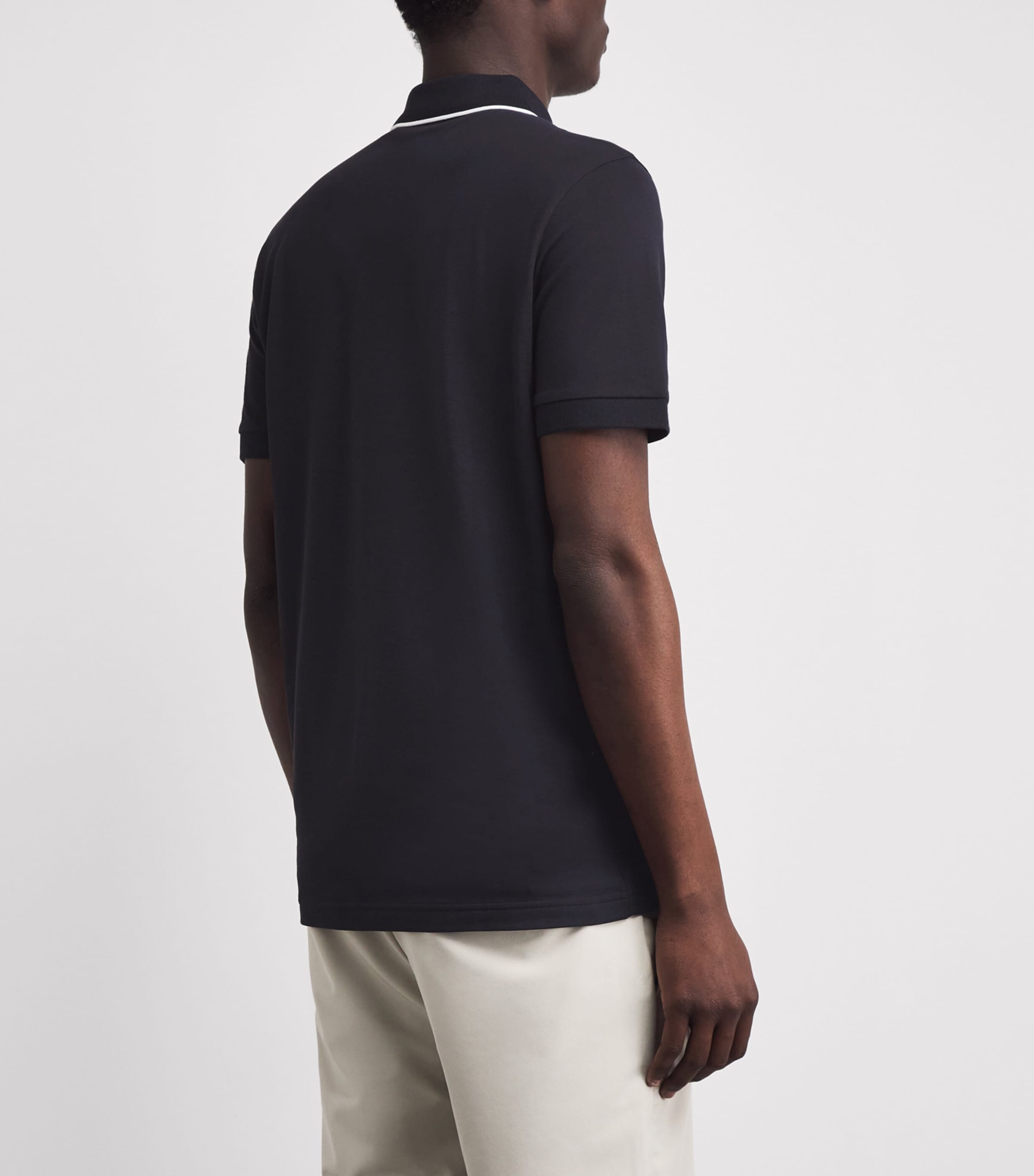 BOSS Mens Stretch-Cotton Philix Polo Shirt Dark Blue Image 5