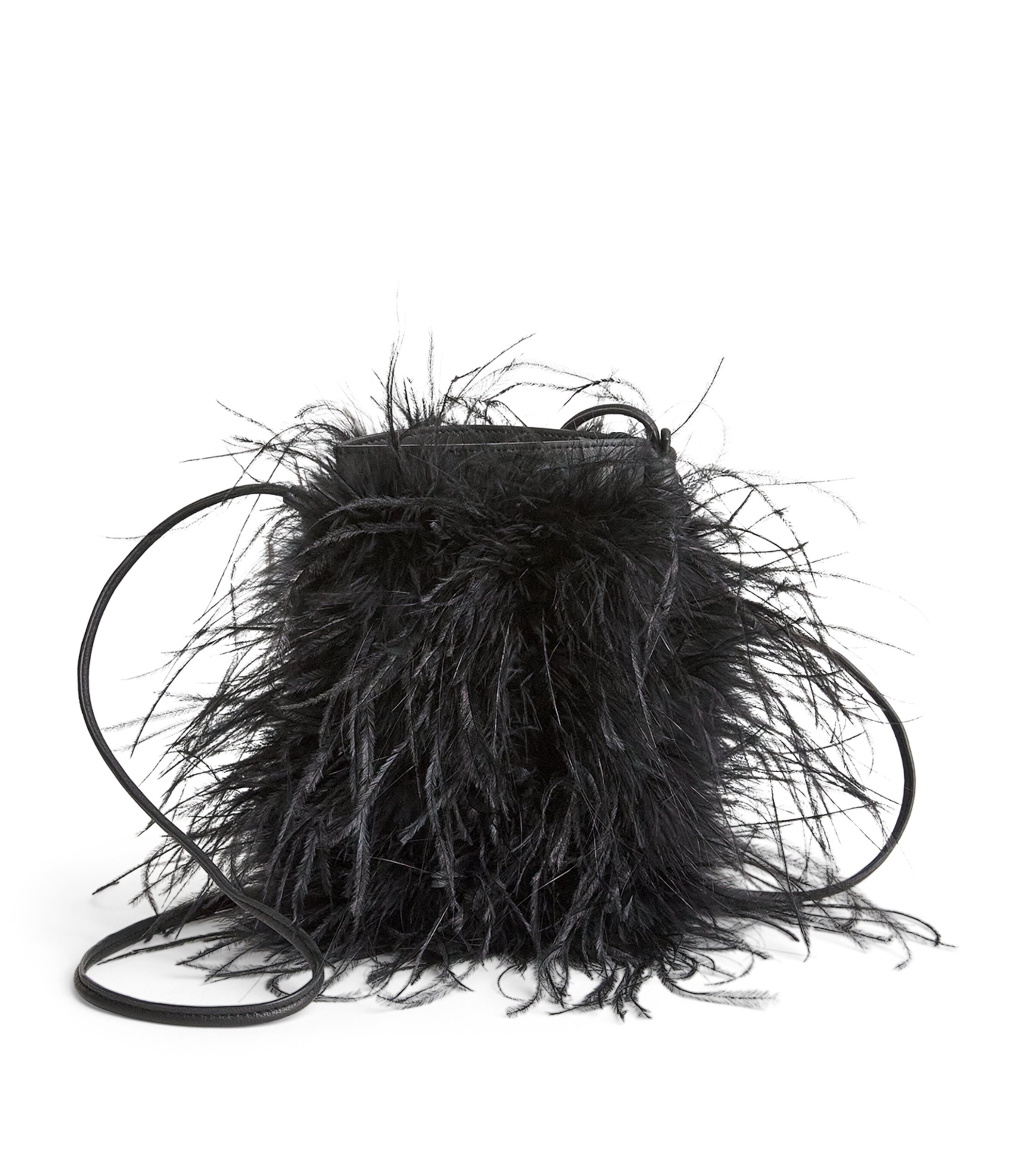 Yves Salomon Leather-Ostrich Feather Cross-Body Bag Image 1