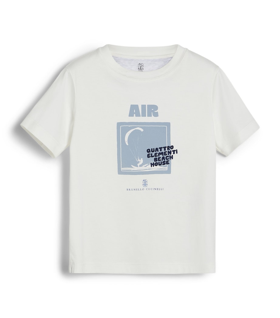 Brunello Cucinelli Kids Cotton Air Graphic T-Shirt (4-6 Years) Image 1