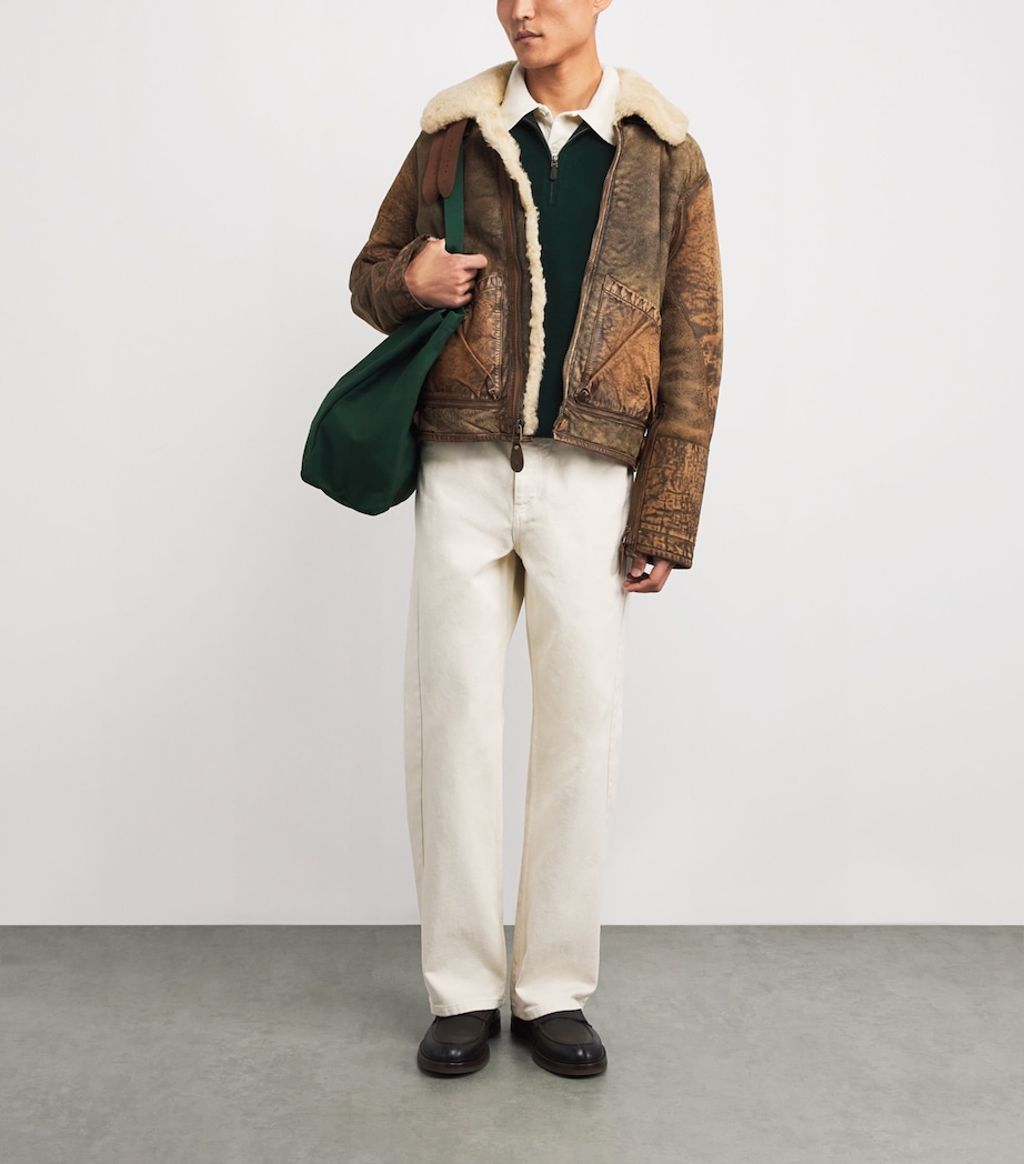 Shearling Bomber Jacket BROWN Image 2