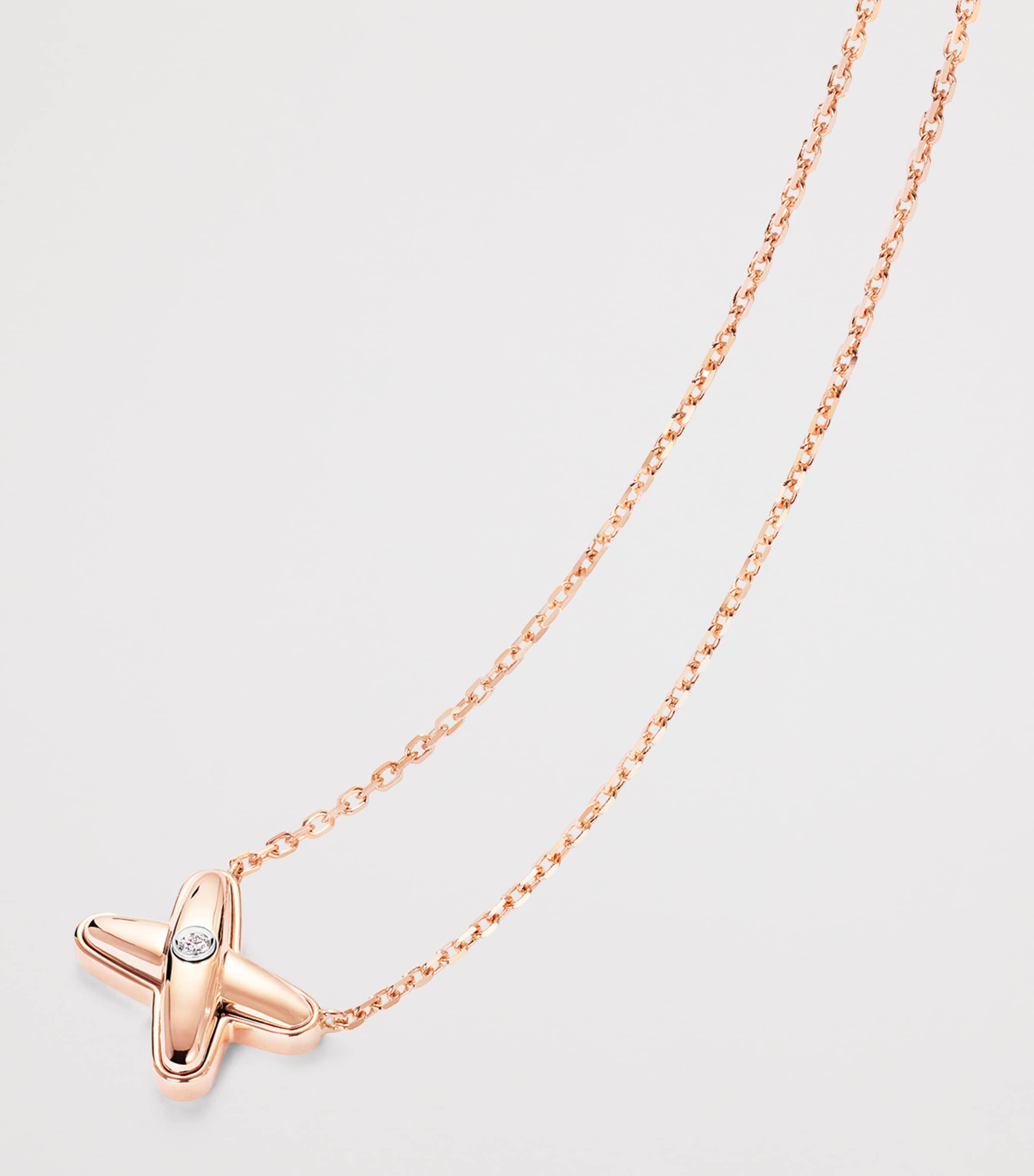 Rose Gold and Diamond Jeux de Liens Pendant Necklace PINK GOLD Image 2