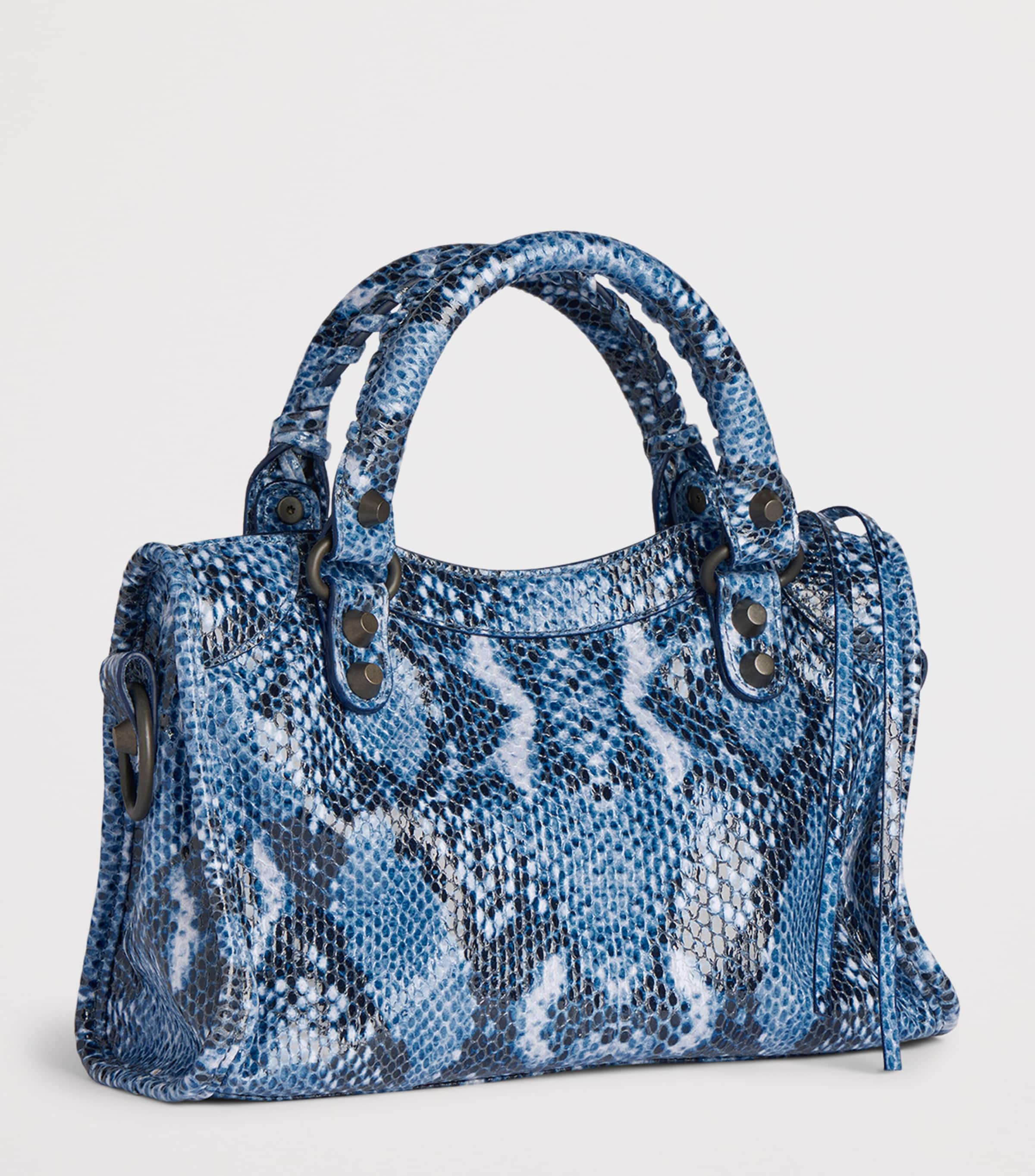 Mini Calfskin Python-Embossed Le City Top-Handle Bag 4735 Image 4
