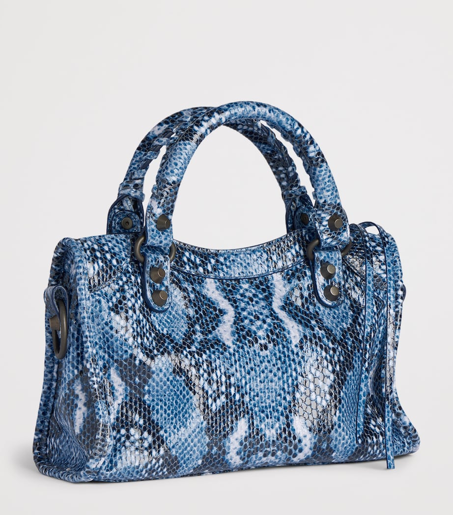 Mini Calfskin Python-Embossed Le City Top-Handle Bag 4735 Image 4