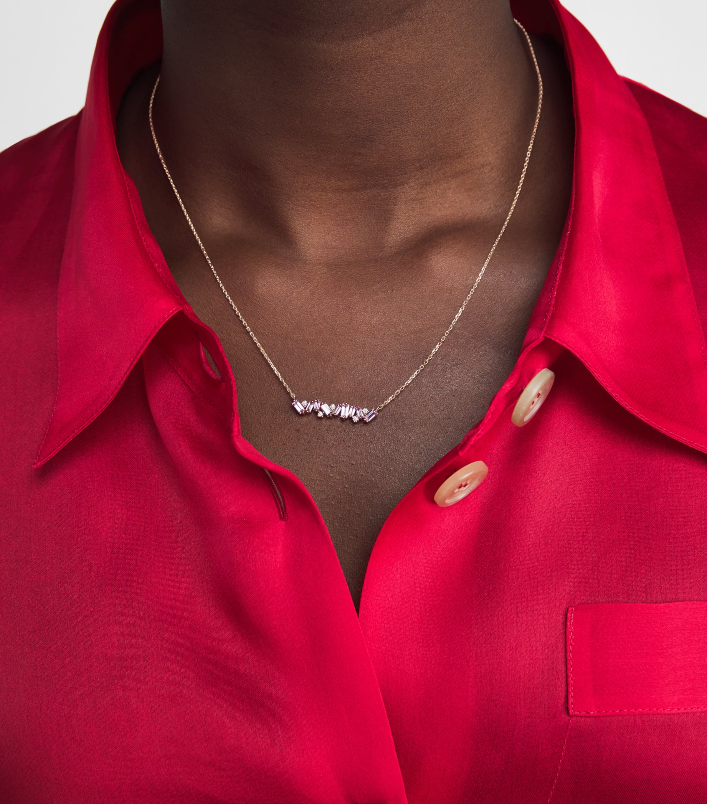 Yellow Gold, Diamond and Sapphire Frenzy Necklace 18K RG/P Image 2