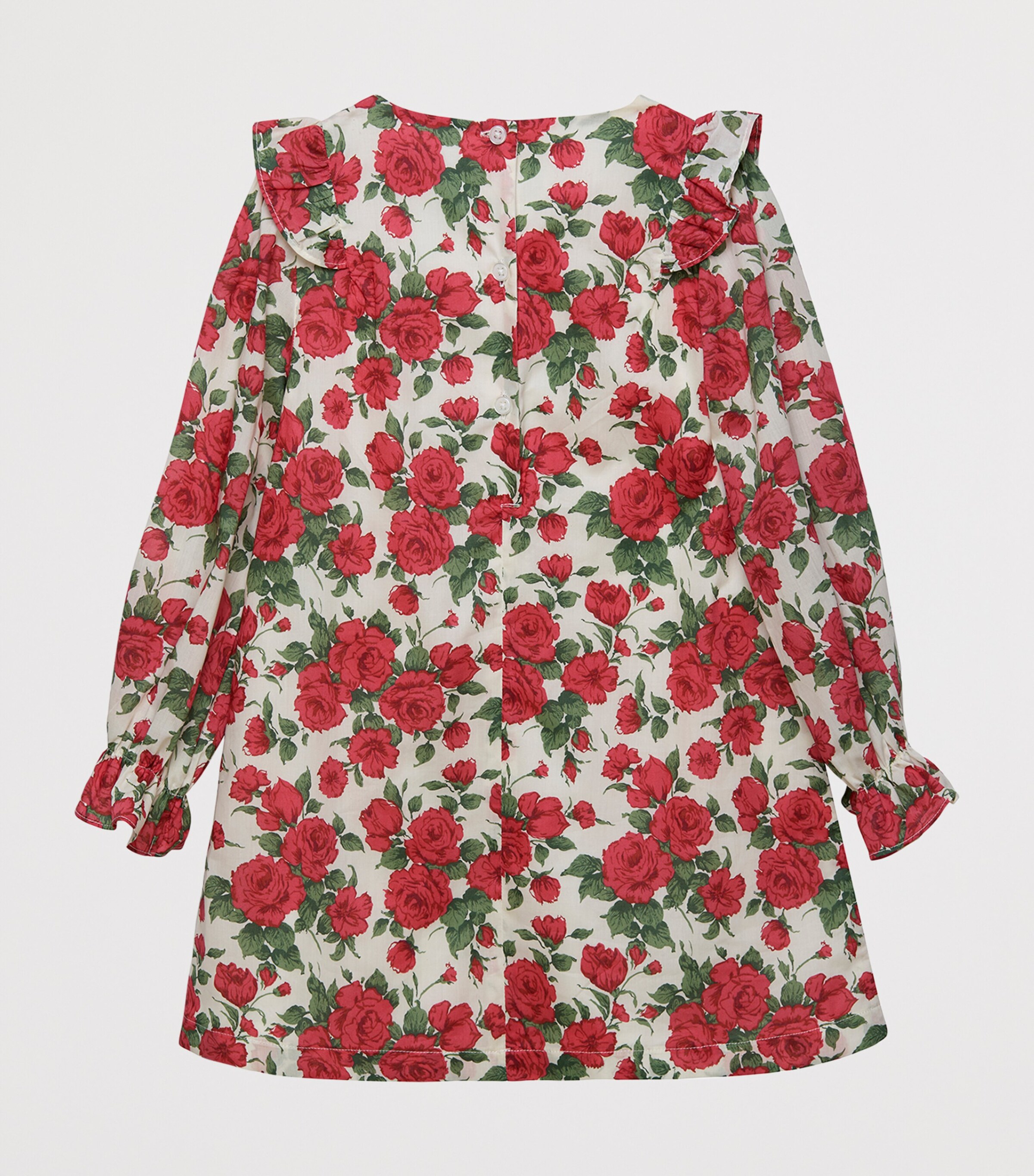 Trotters Cotton Liberty Carline Rose Print Dress (6-11 Years) Red Carline Rose Image 2