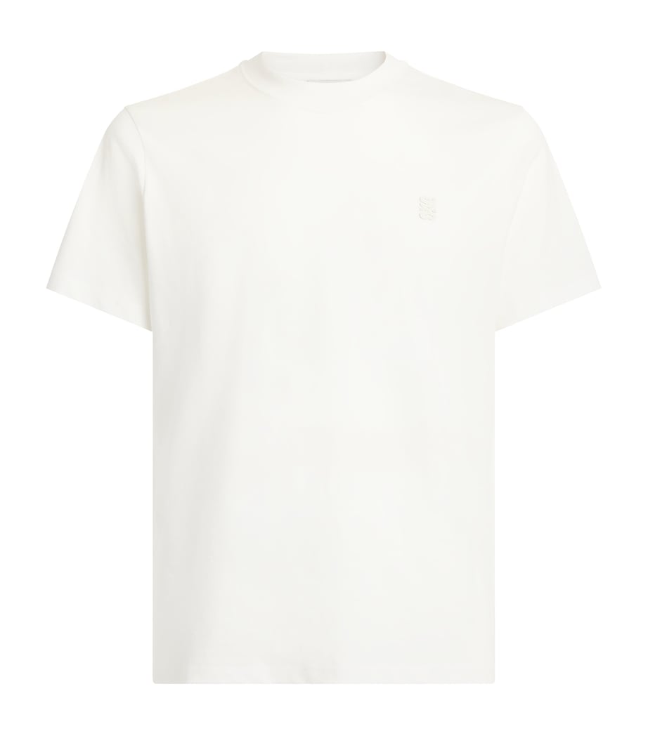 Sandro Paris Mens Cotton Logo-Patch T-Shirt White Image 1
