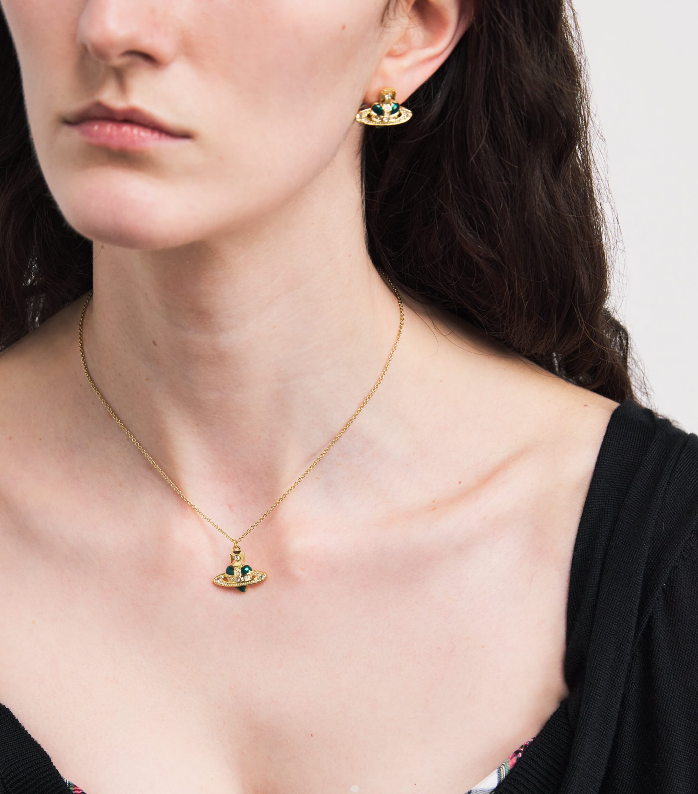 Diamante Heart Necklace GOLD/QUARTZ CRYSTAL Image 2