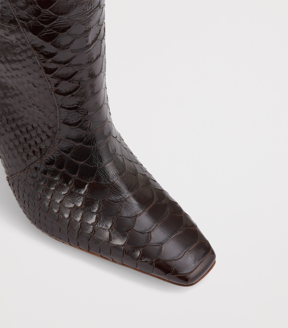 Malone Souliers Embossed Leather Raven Knee-High Boots 90 Dark Brown Image 5