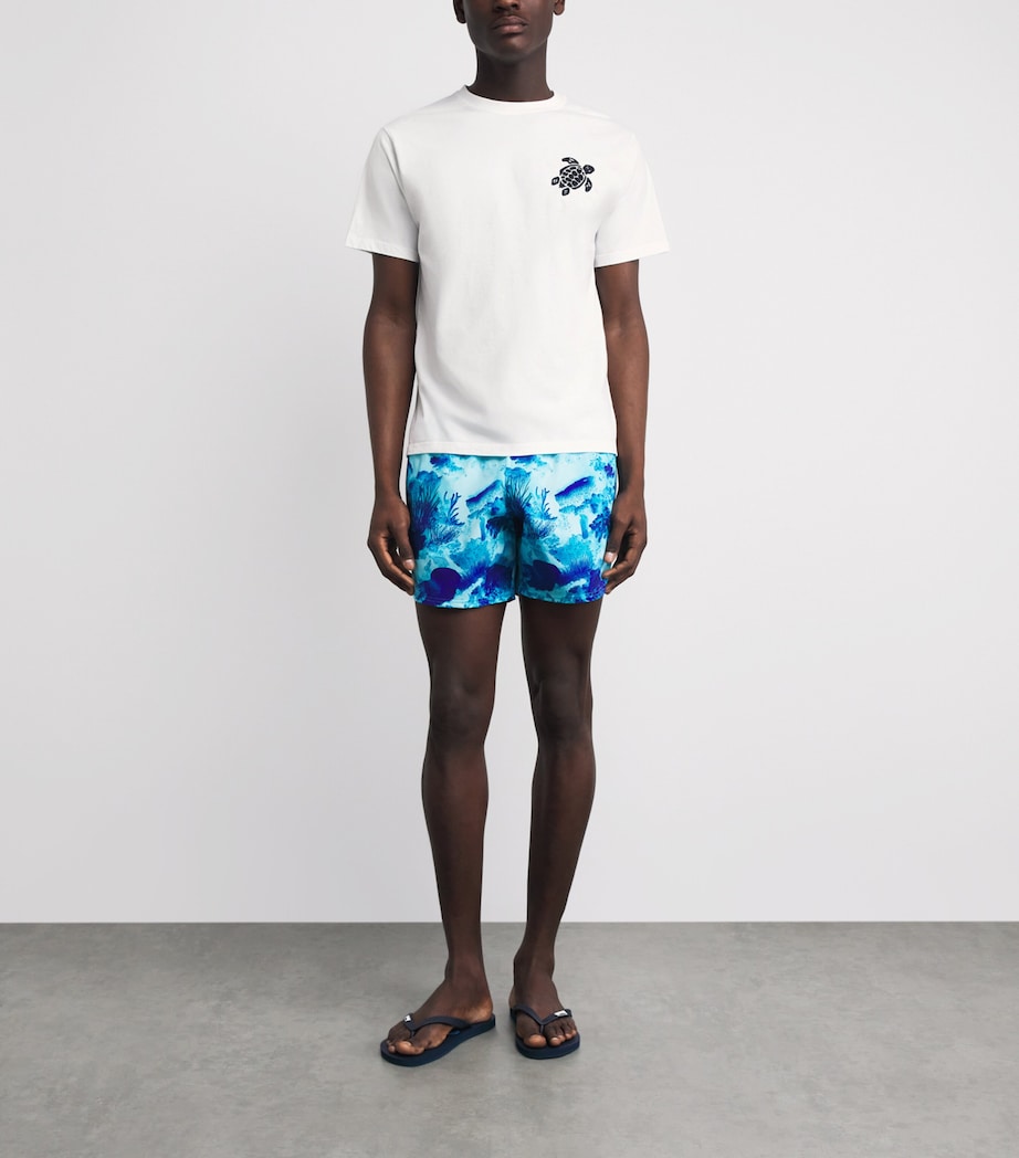 Vilebrequin Mens Organic Cotton Turtle T-Shirt Blanc Image 2
