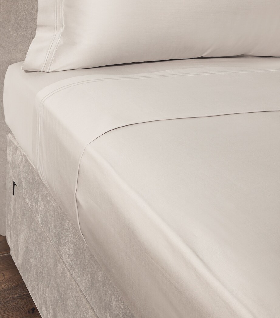 Harrods of London Brompton II Double Flat Sheet (230cm x 260cm) Light Grey Image 5