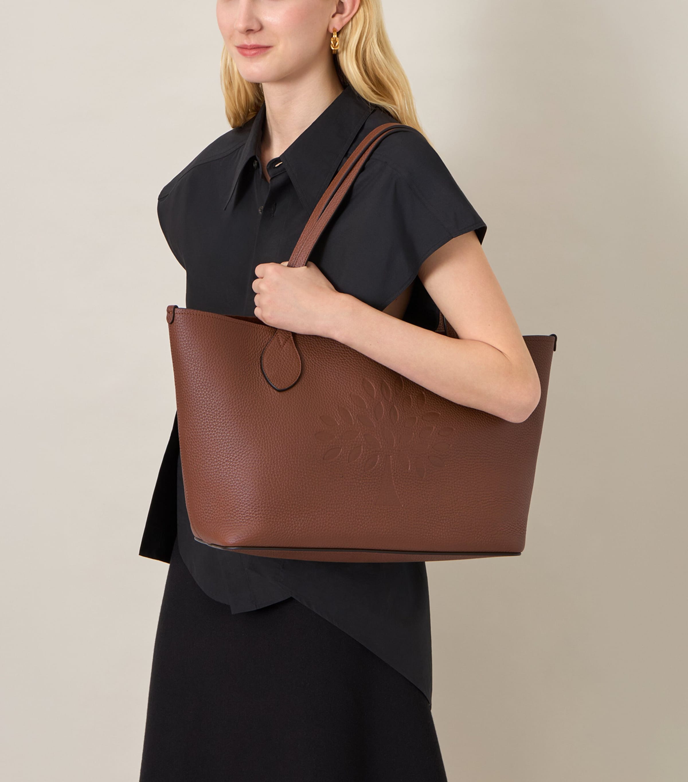 Mulberry Leather Tree Tote Bag Bright Oak Image 2