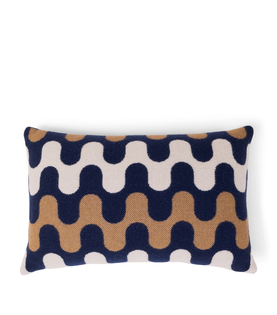 Wool Modernism 001 Cushion (40cm x 60cm) 8E29 - BLUE/TAN Image 1
