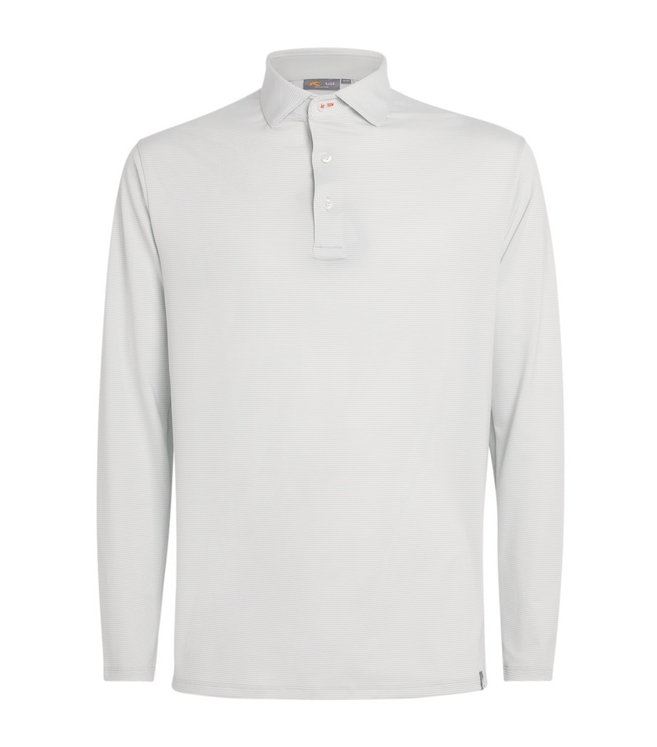 KJUS Mens Stripe Soren Long-Sleeve Polo Shirt Aloy/white Image 1