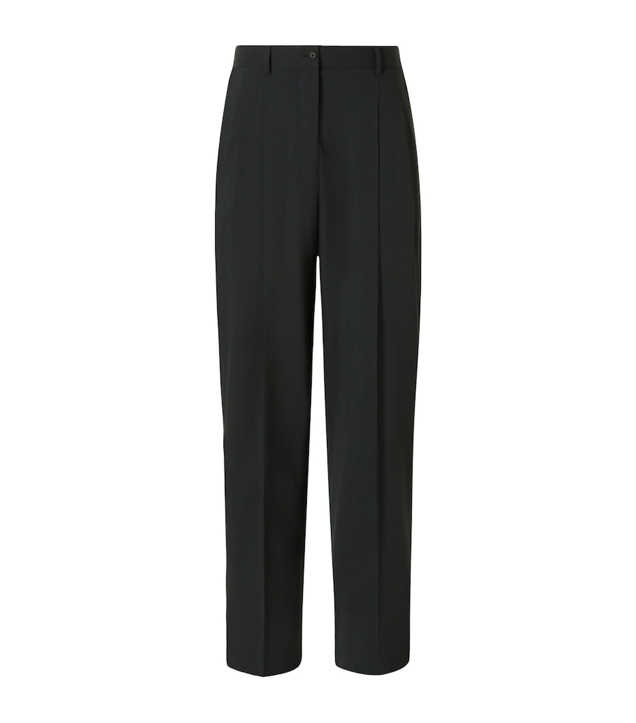 Dolce&Gabbana Mens Virgin Wool Straight Trousers Dark Green G Image 1