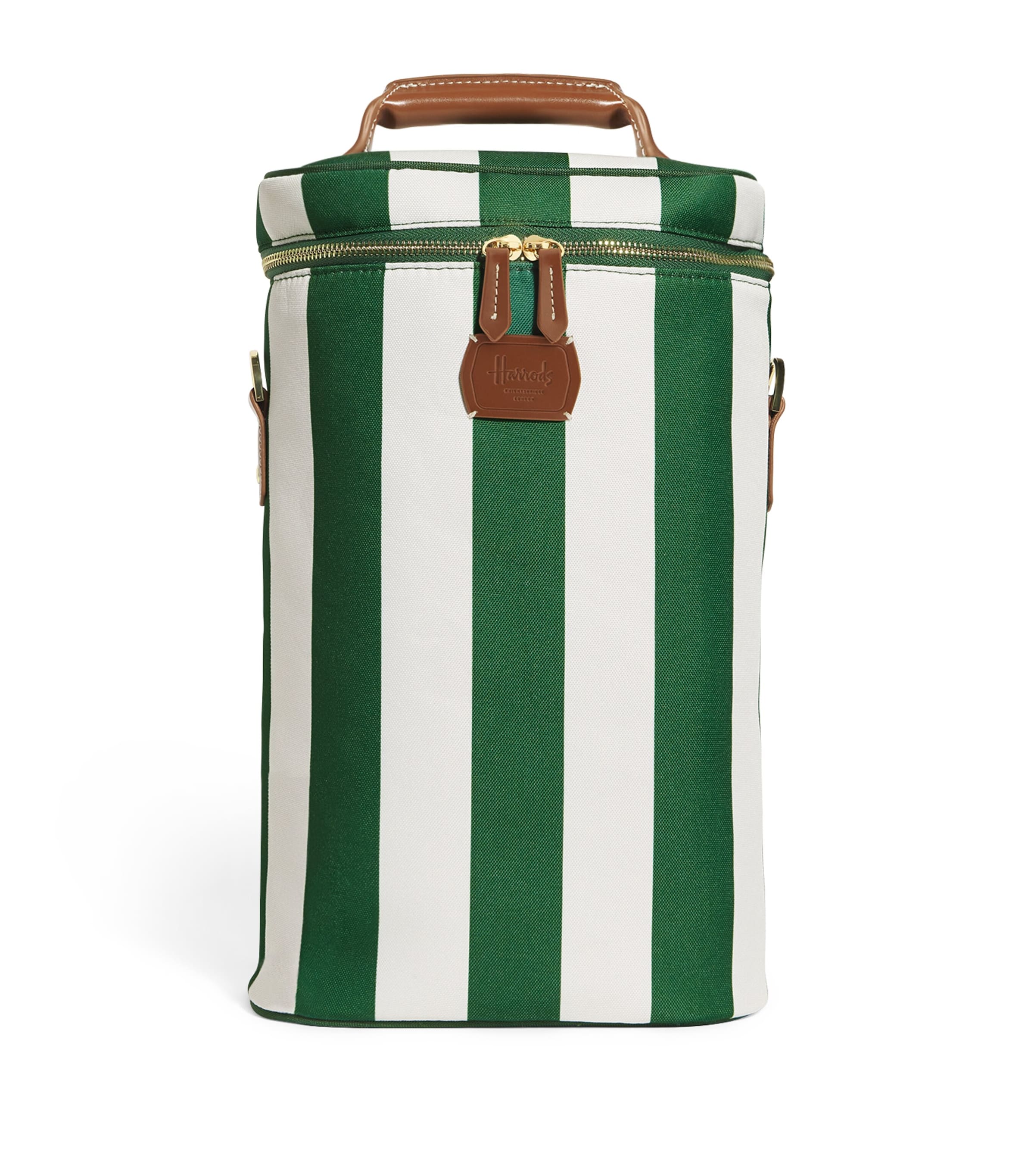 Harrods Striped Drinks Bag Harrods Green Image 1